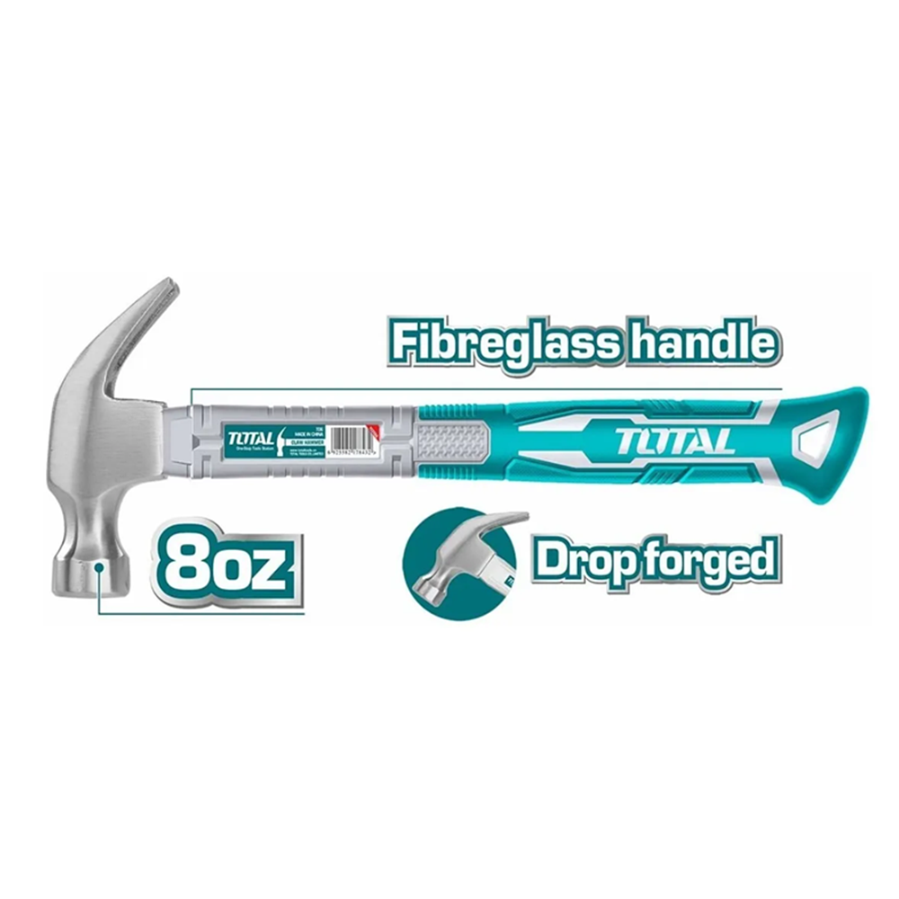 Martillo Carpintero Mango Fibra 8oz Total Thts7308-1