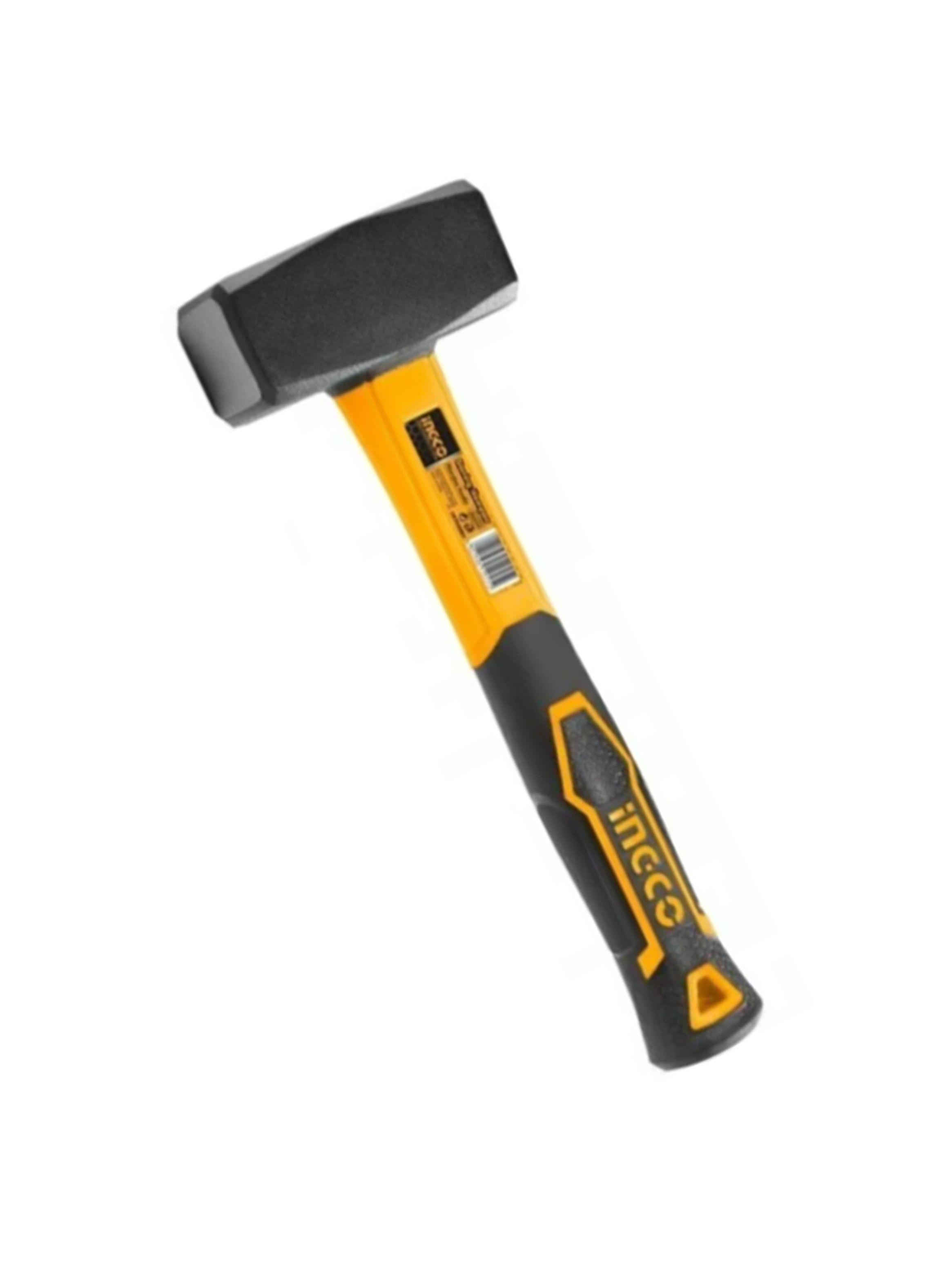 Combo Martillo Mazo 2000g Mango Fibra Vidrio Ingco-1