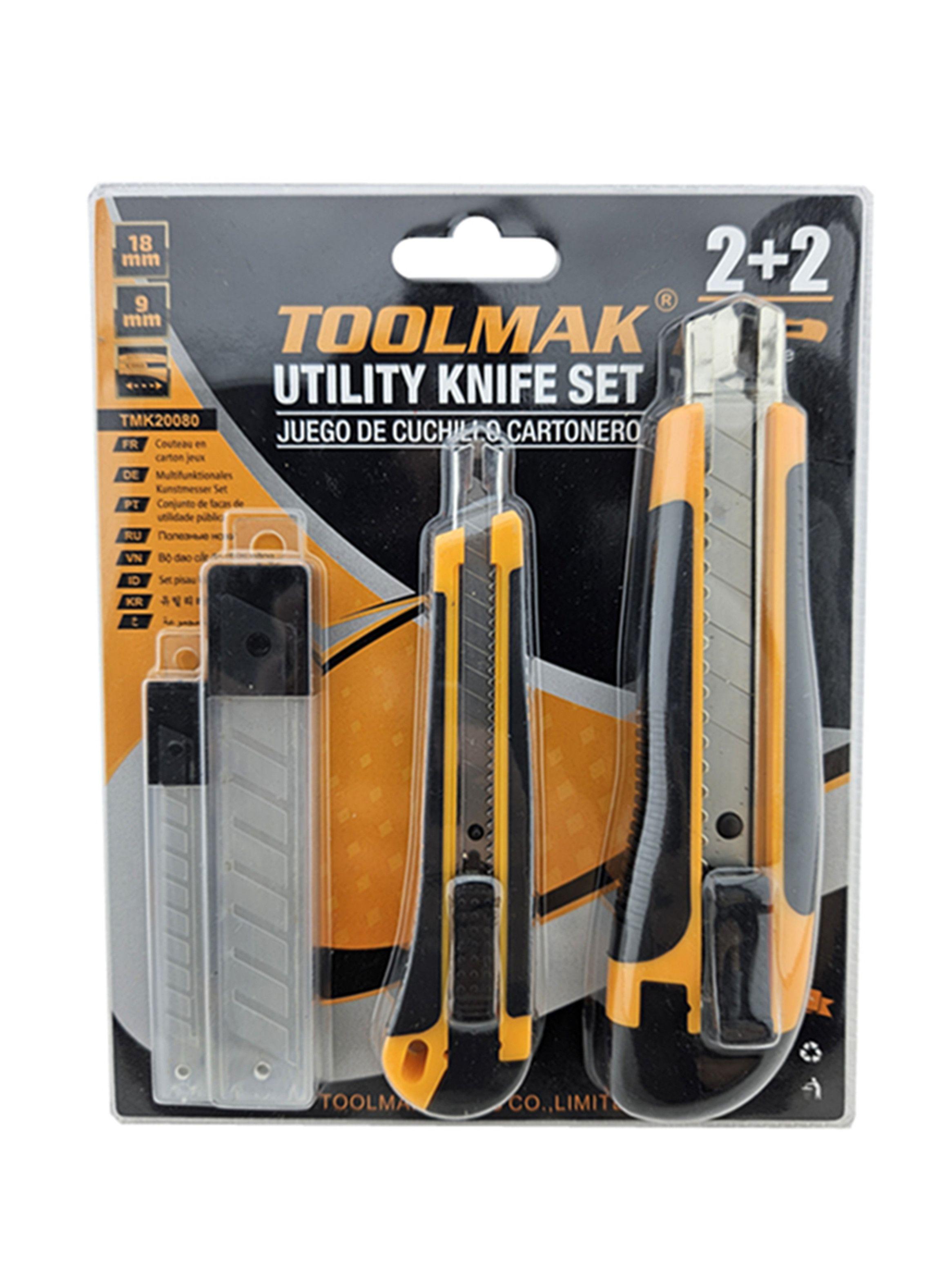 Set Jgo Corta Carton Cuchillo Cartonero Cutter Toolmak-0