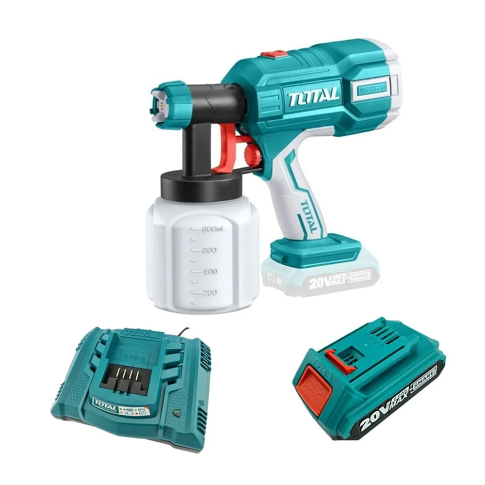 Pistola De Pintura Inalambrica 20v Bat+ Carg Total-0