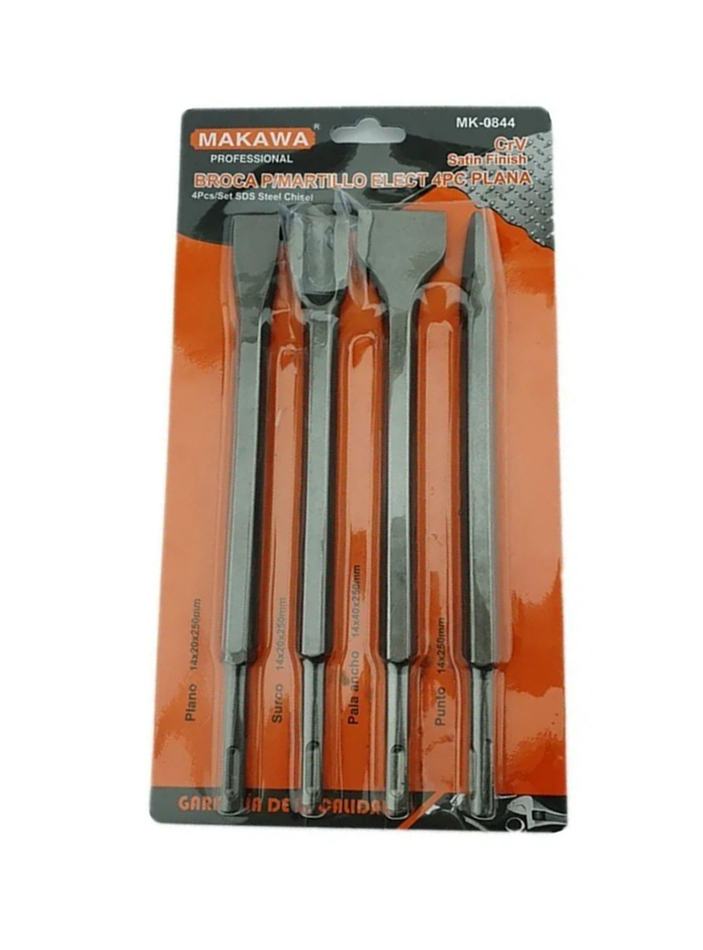 Set De Broca Para Rotomartillo 4 Piezas CrV Mk0844-2