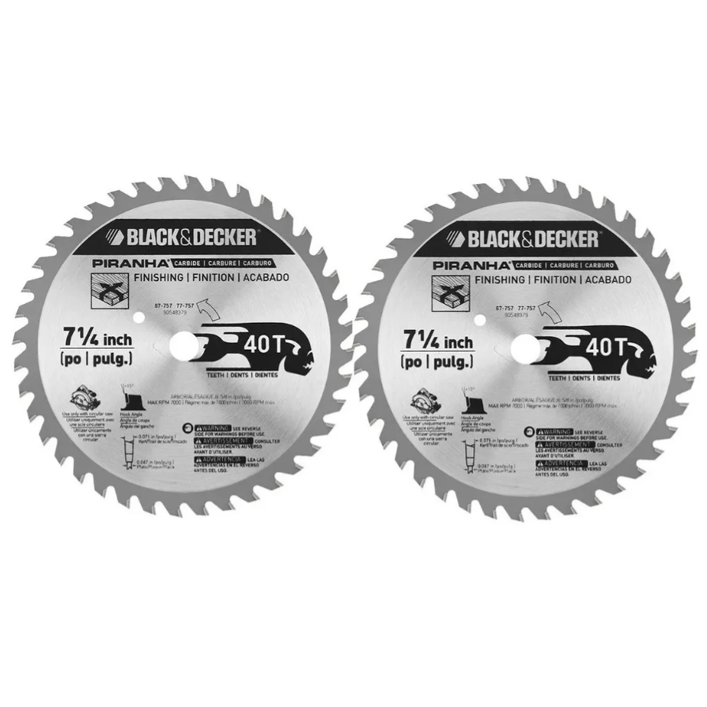 Pack2 Disco Sierra Circular 7 1/4 40D Black+decker-0