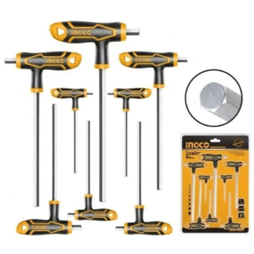 Llaves Allen Hexagonal C/mango T 8 Piezas Ingco-1