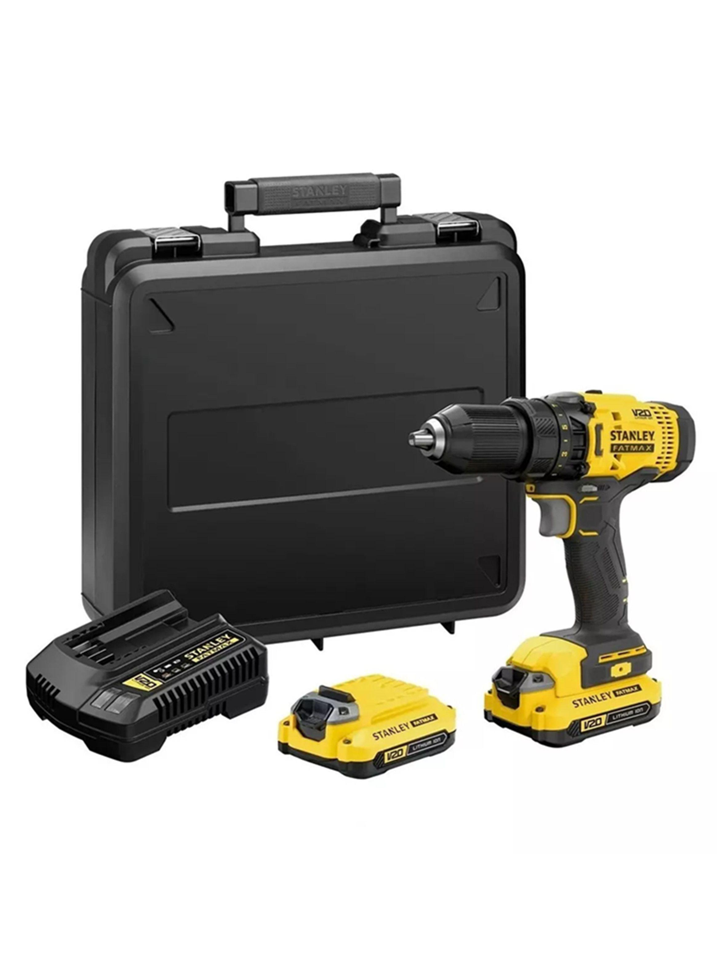 Taladro Atornillador Inalambrico 13mm 20v 2bat+ Carg Stanley-0