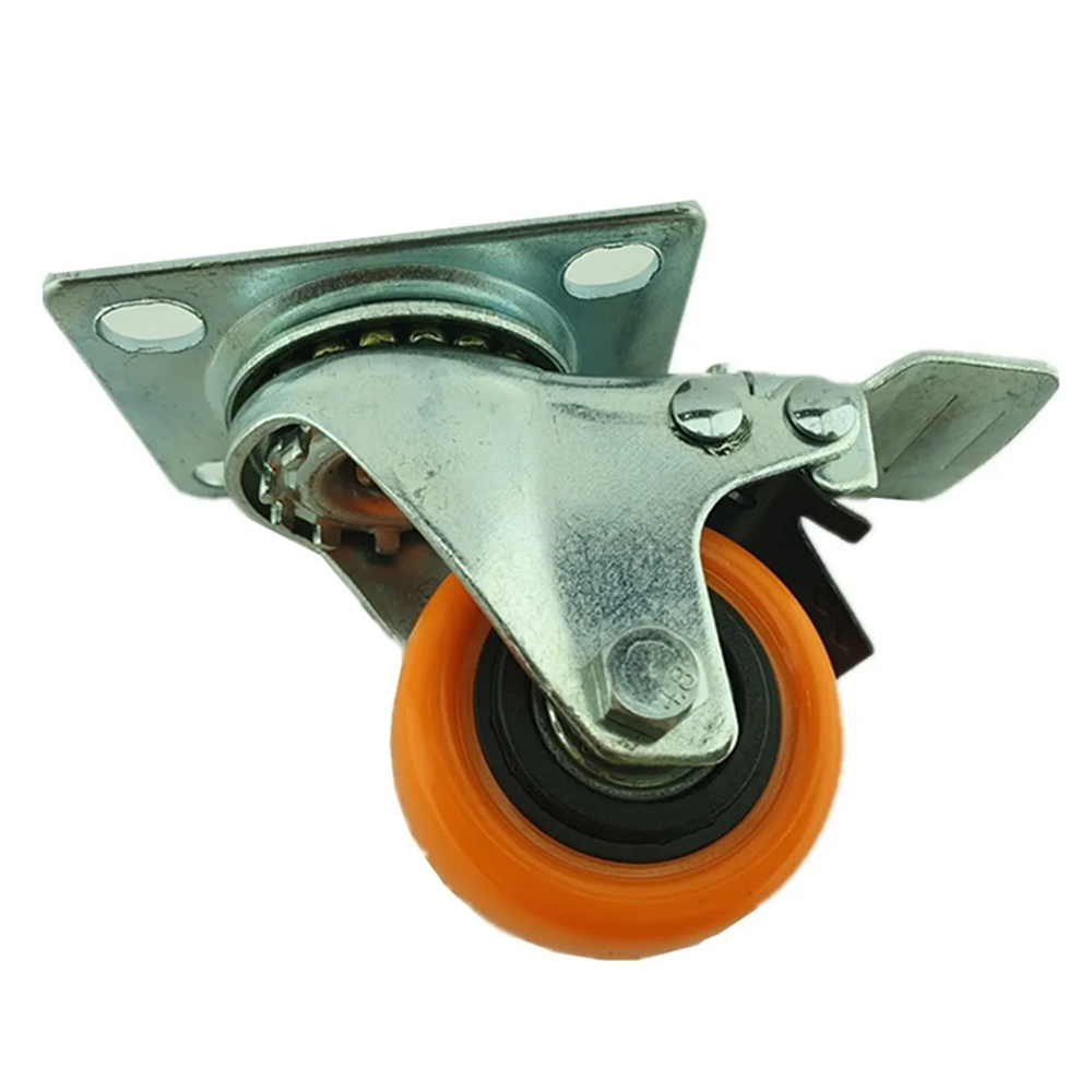 Rueda Naranja Giratoria Con Freno 2 Pulgadas-0