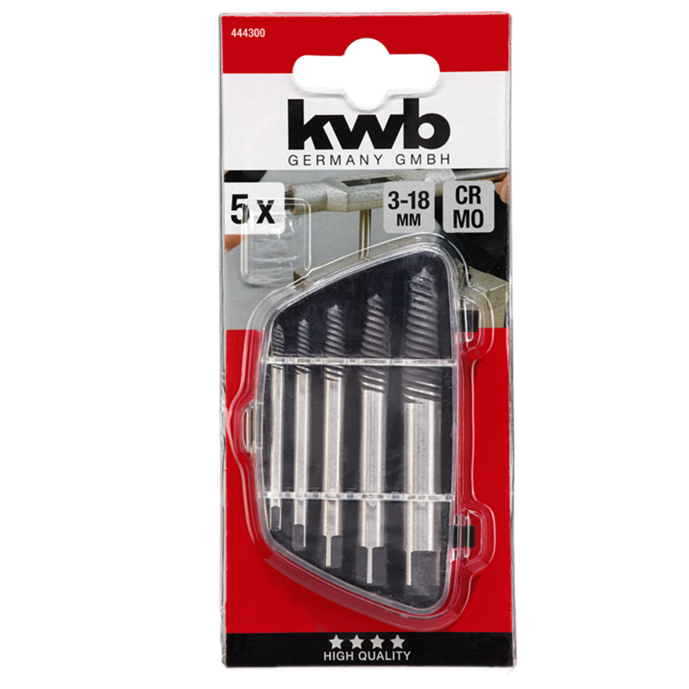 Extractor Tornillo Pernos Cortados 5 Piezas Kwb-0