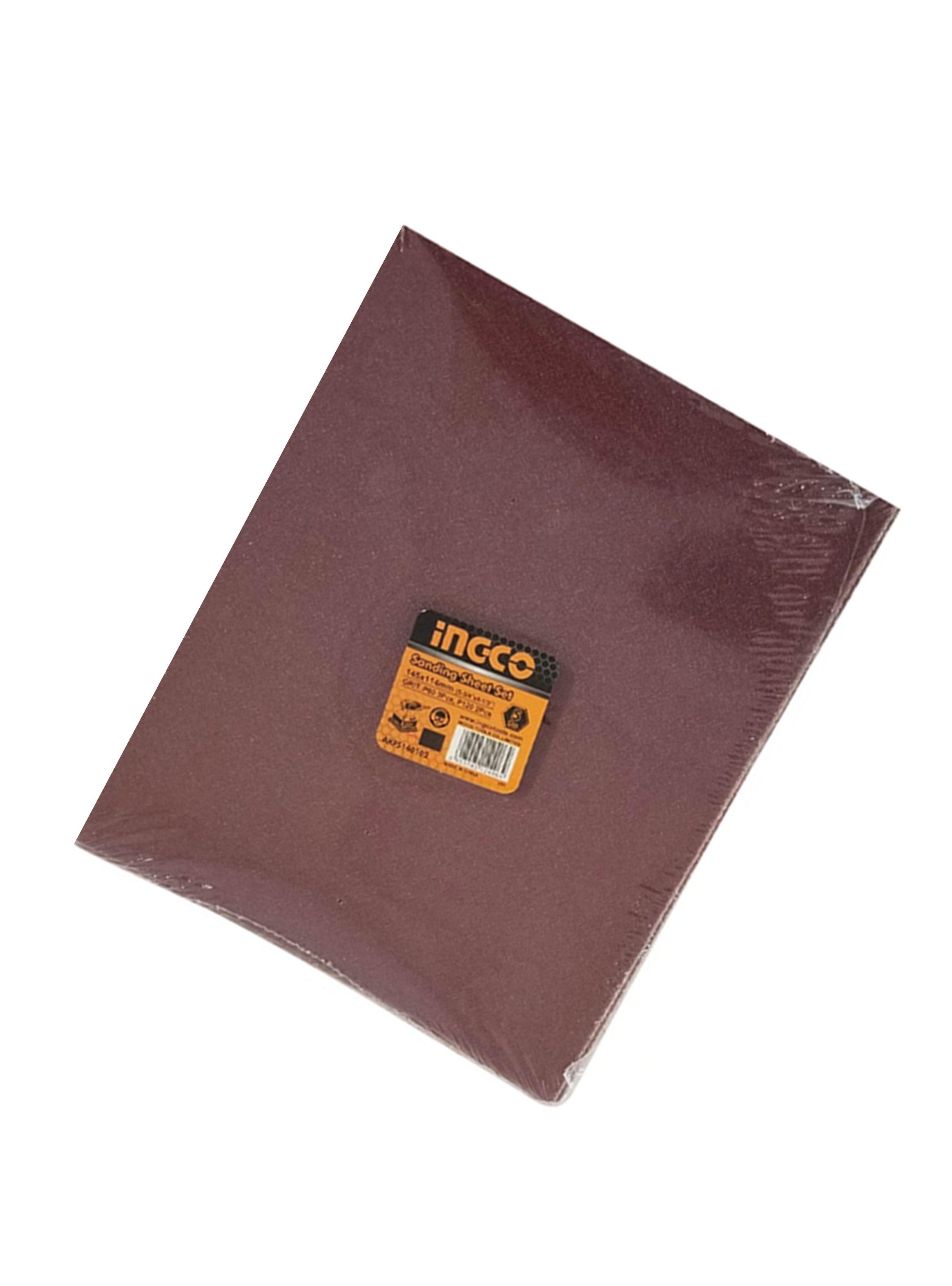 5 Hojas De Lija Para Pulir 145x114mm Grano Variado Ingco-2