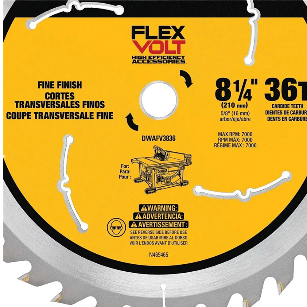 Hoja Disco De Corte Sierra 8 1/4 36 Dientes Dewalt-1