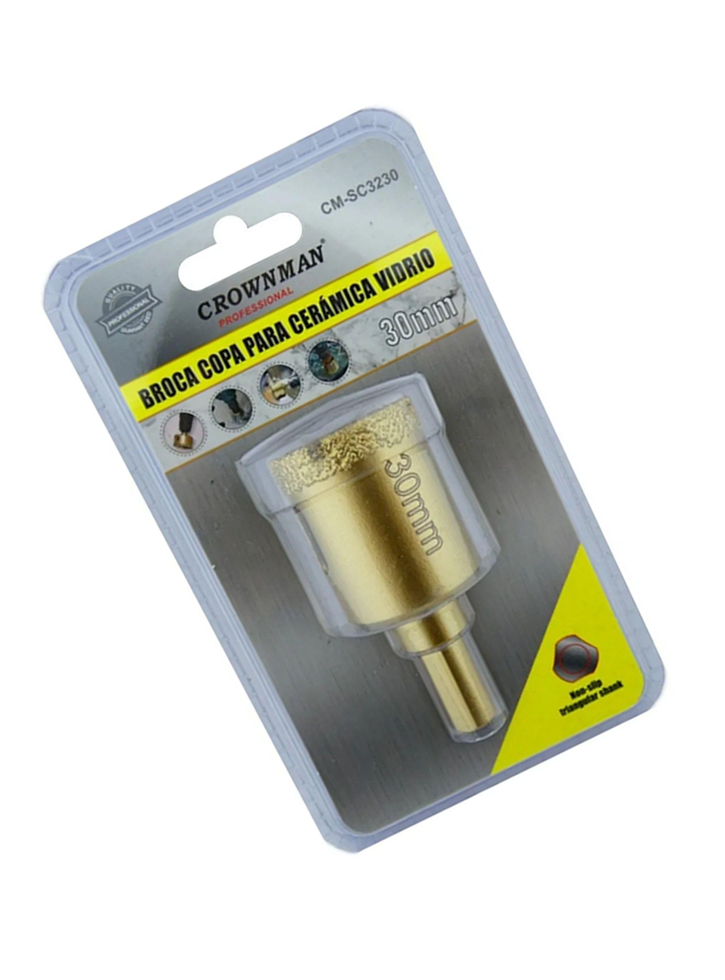 Broca Copa Diamantada Para Vidrio Marmol 30mm Crow-2