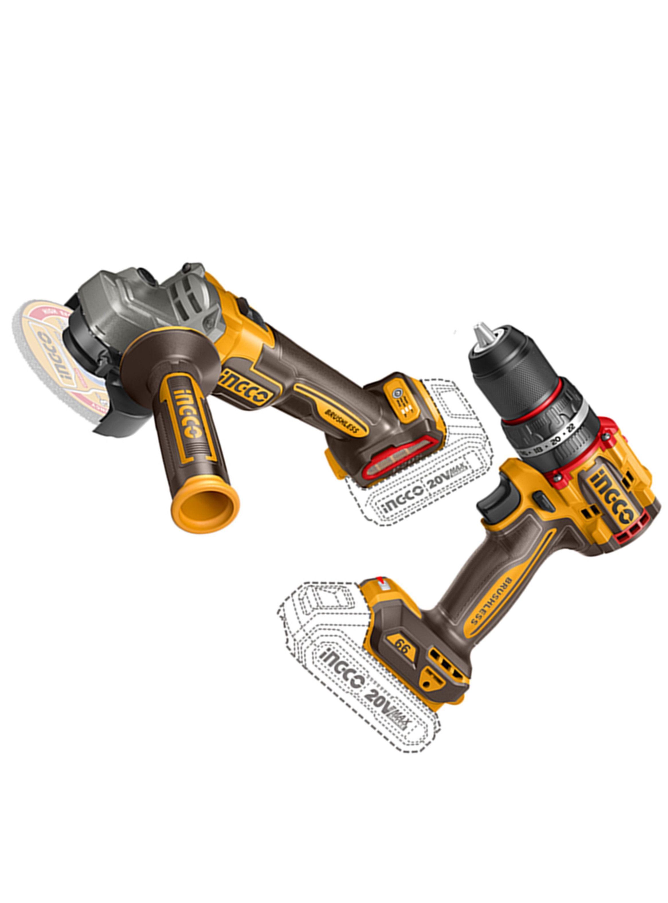 Taladro Atornillador + Galletera Esmeril Angular 20v Ingco -2