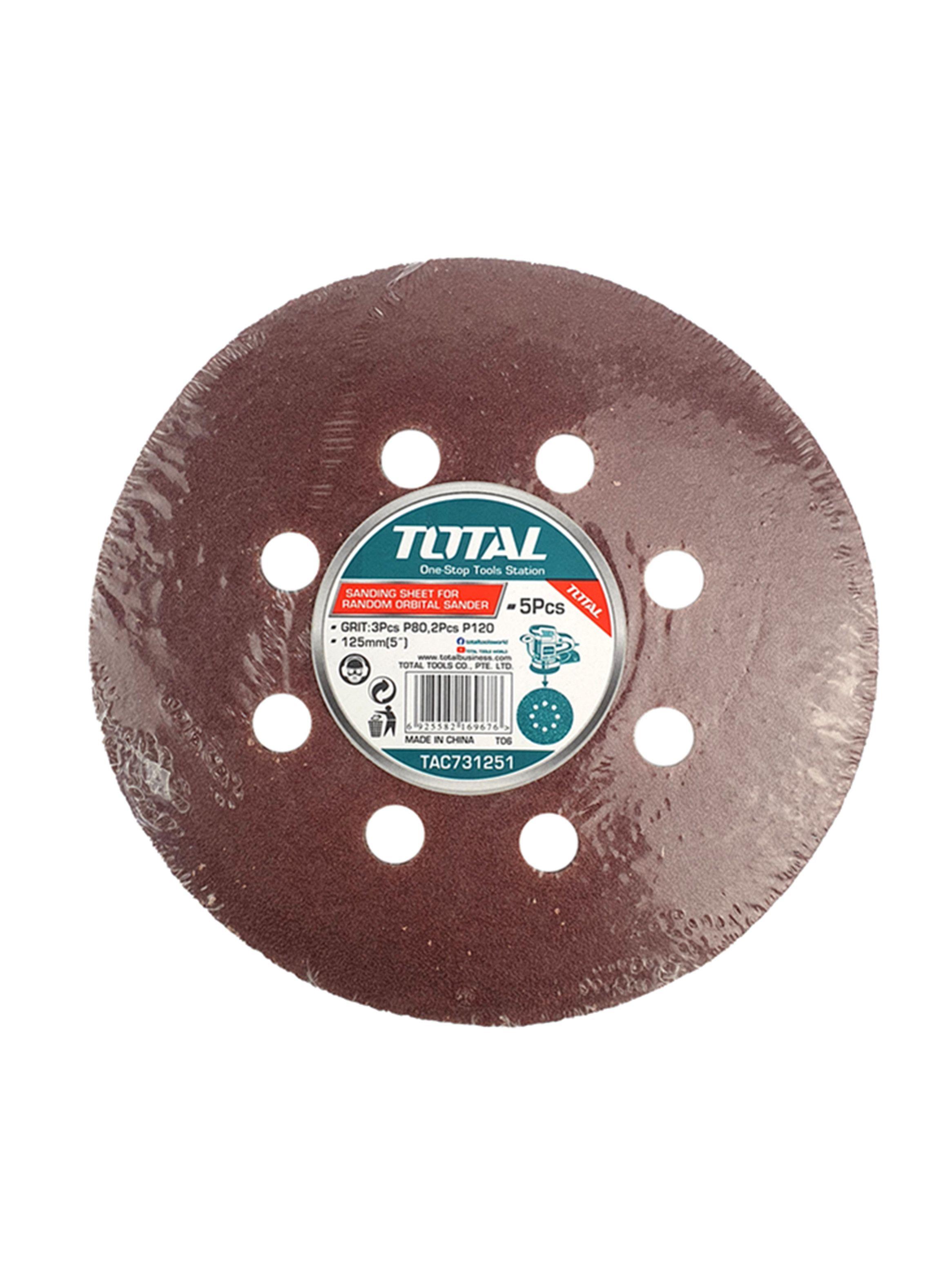 5 Disco Lija Para Pulir 125mm Velcro Grano Variado-1