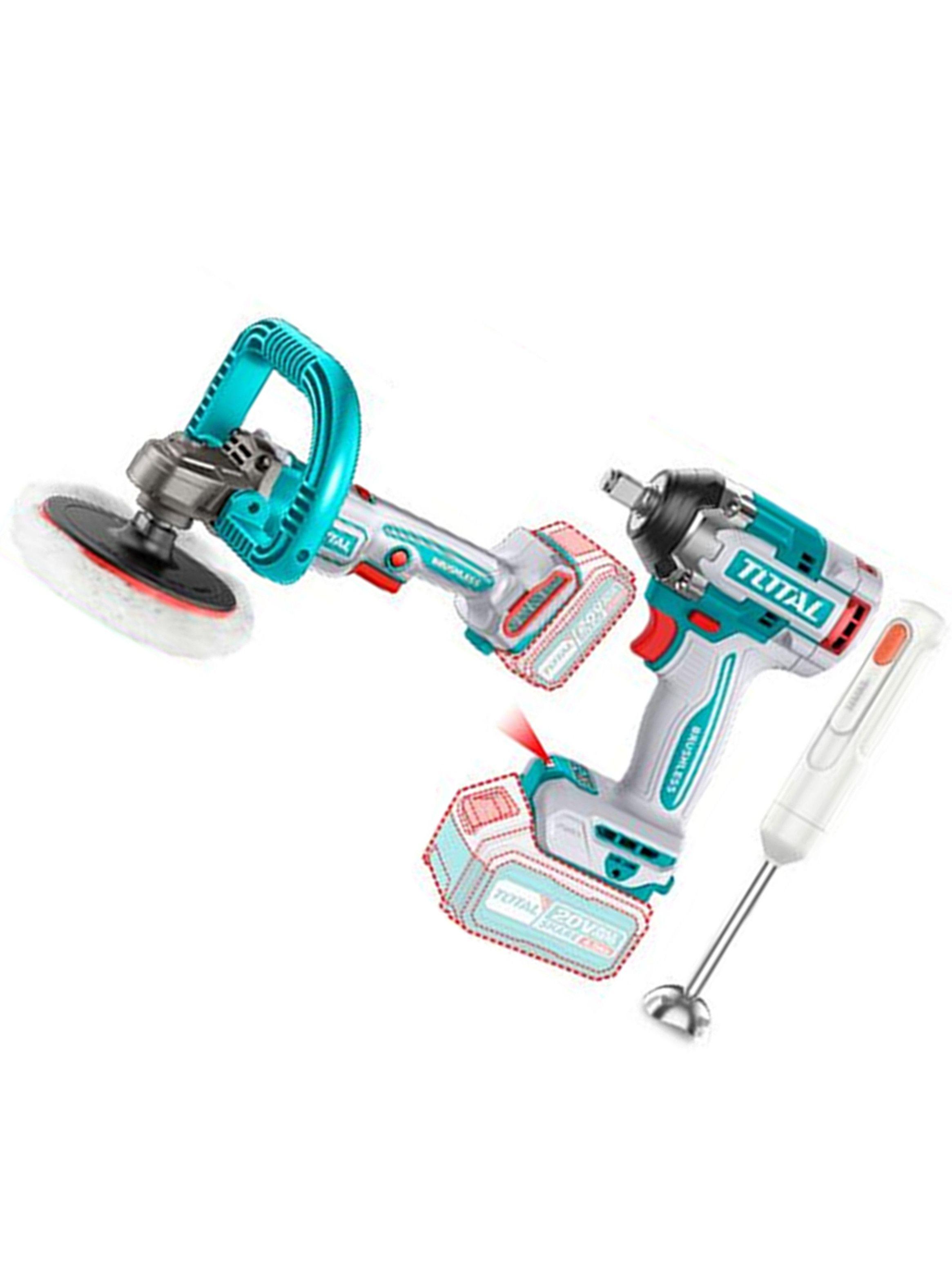 Kit Llave De Impacto+ Pulidora+ Batidora Multimixer 20v-2
