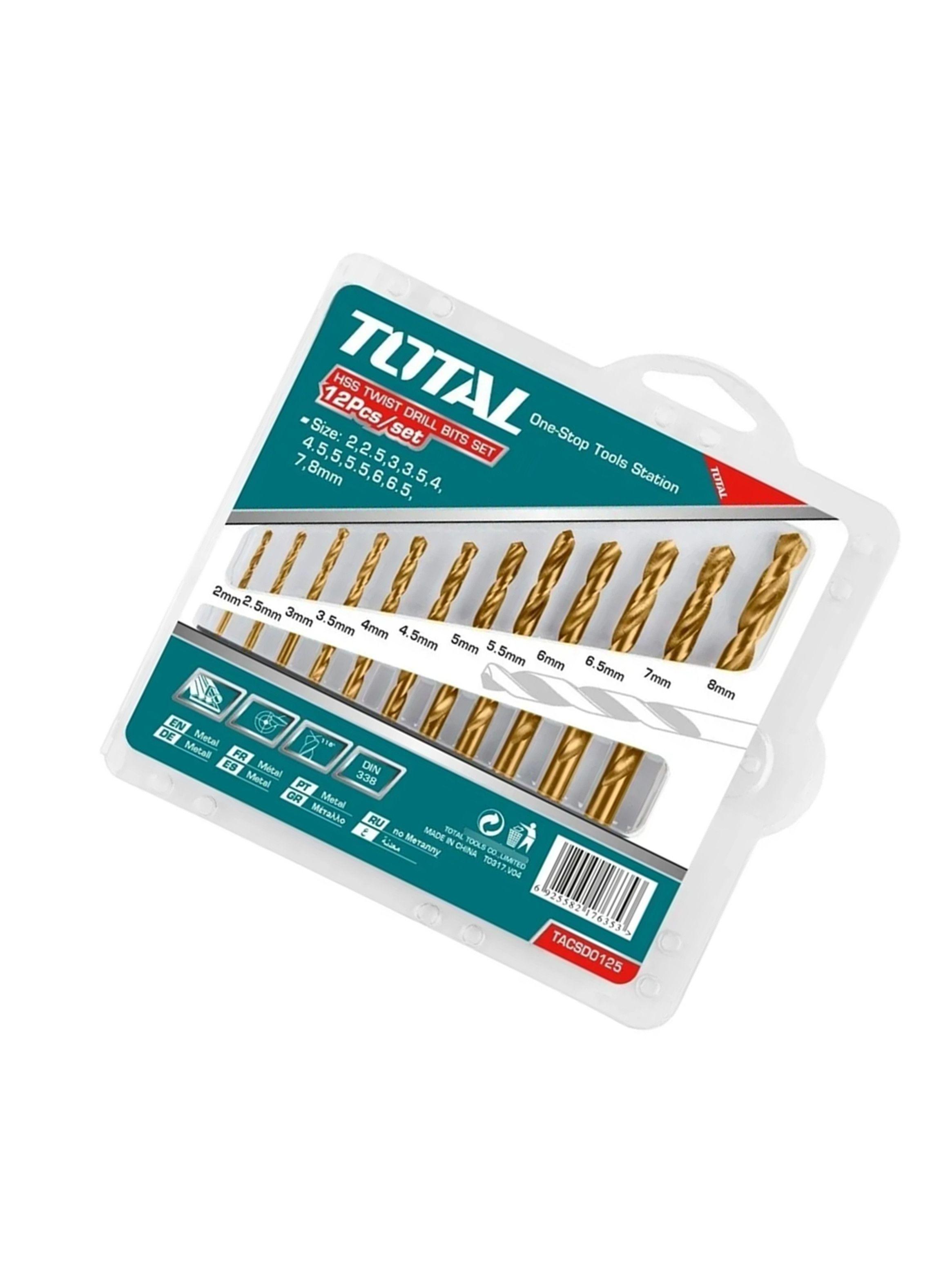 Set Juego De Broca Para Metal 12 Piezas Total Tacsd0125-2