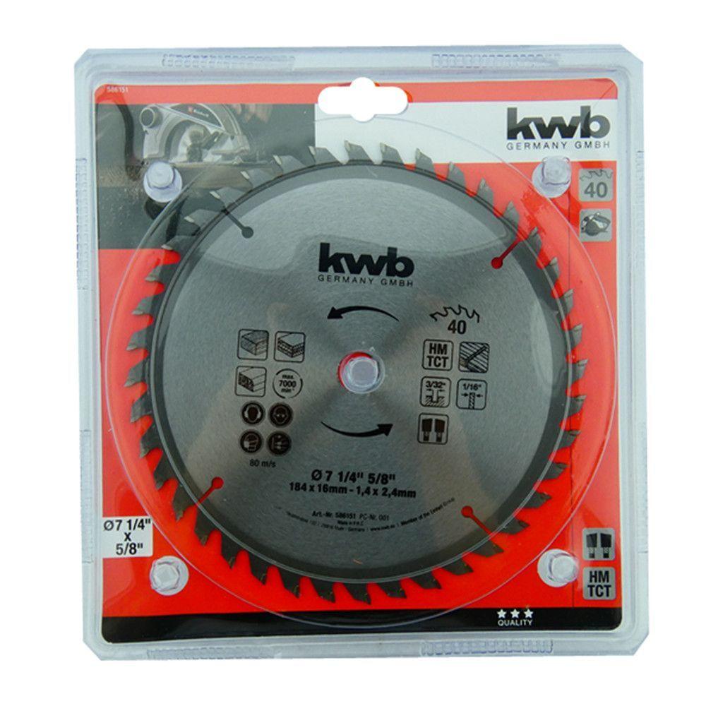Disco Sierra Circular 7 1/4 Pulgada 40 Dientes Kwb-0