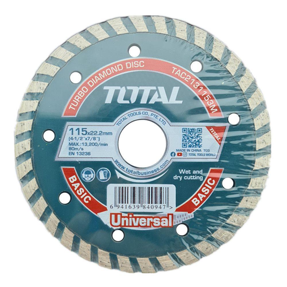 Disco De Corte Diamantado Turbo 4 1/2 115mm 10 Unids Total-0