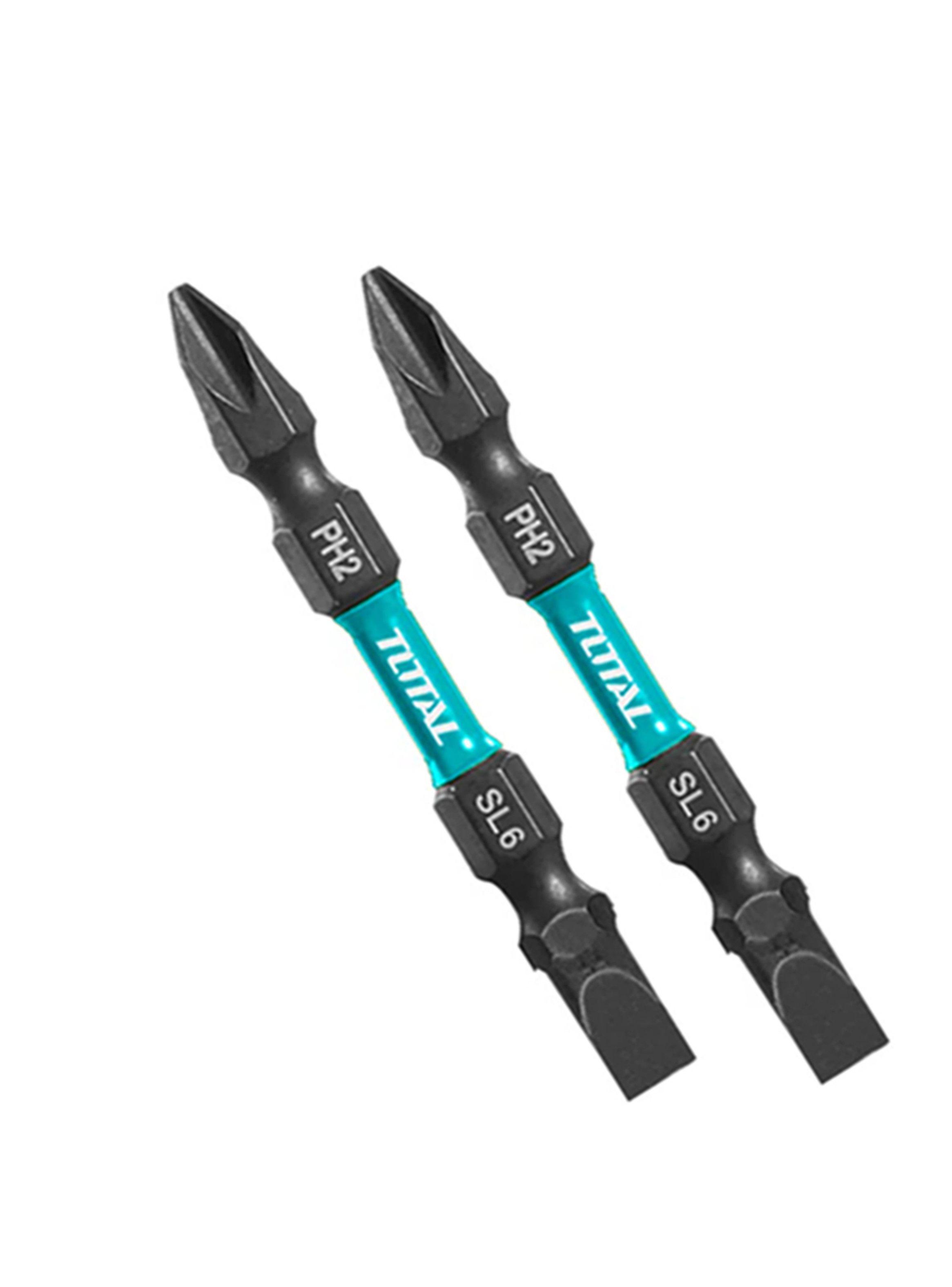 Set Puntas Phillips Doble Ph2 Sl6 Impacto 2 Piezas Total-1