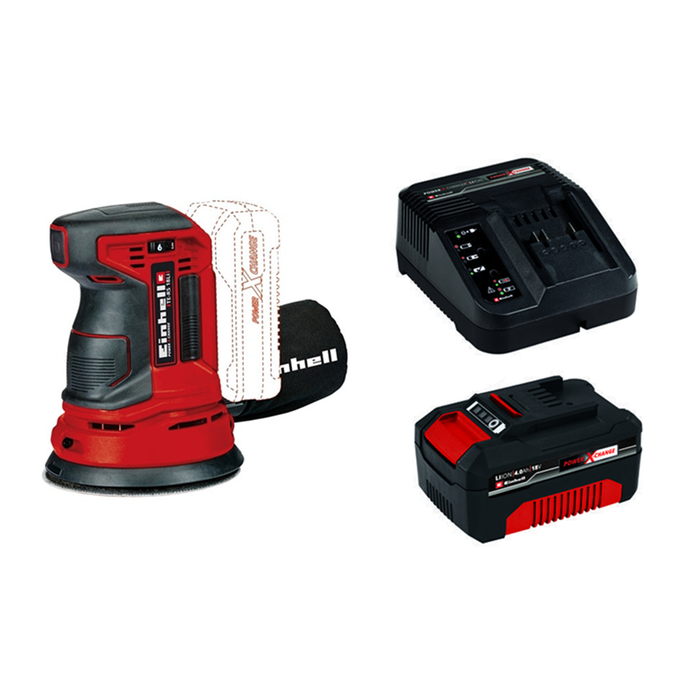 Lijadora Roto Orbital 18v 125mm Bat+ Carg Einhell-0