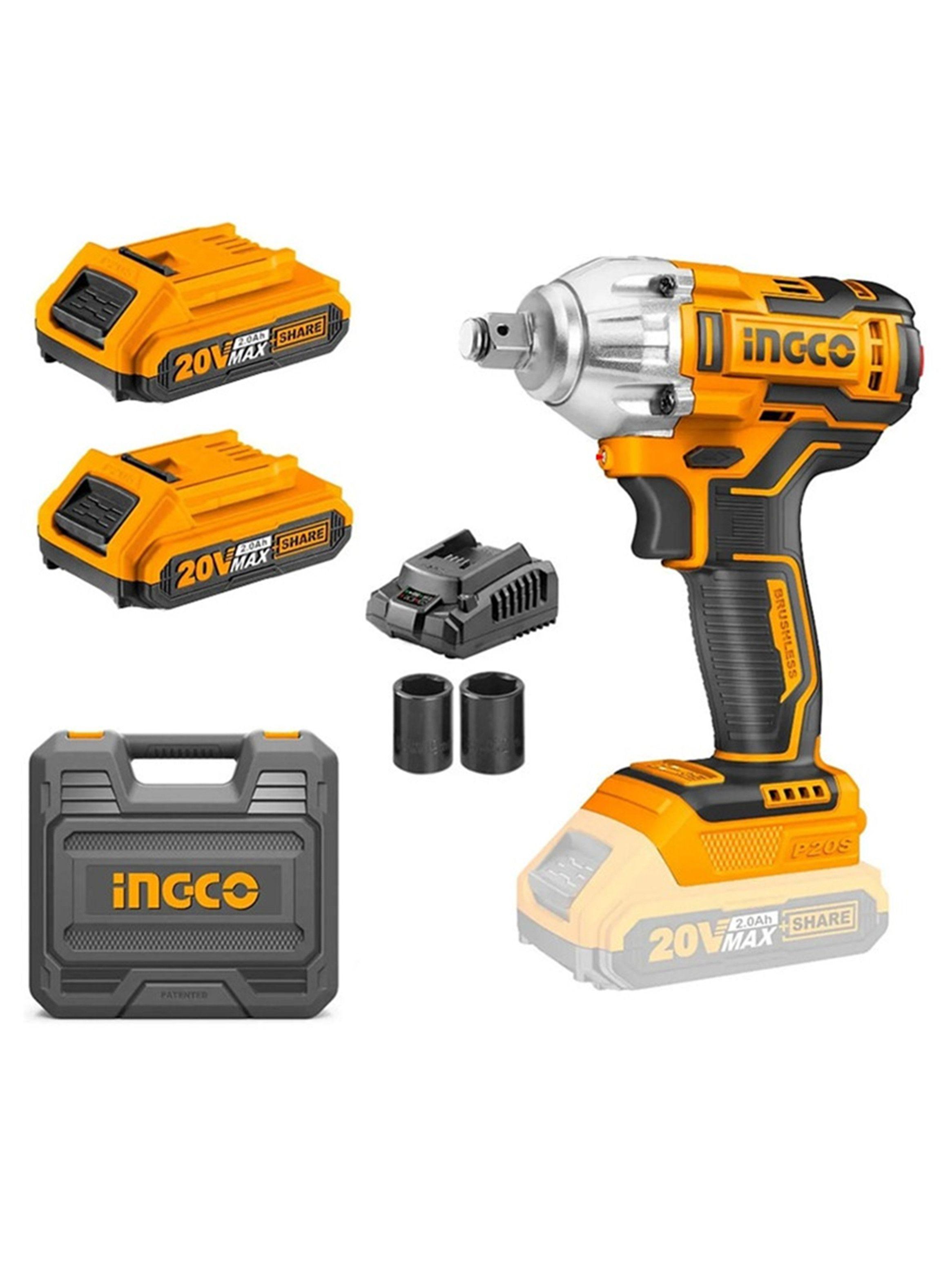Taladro Pistola Llave Impacto 20v 2bat+ Carg Ingco Ciwli2038-0