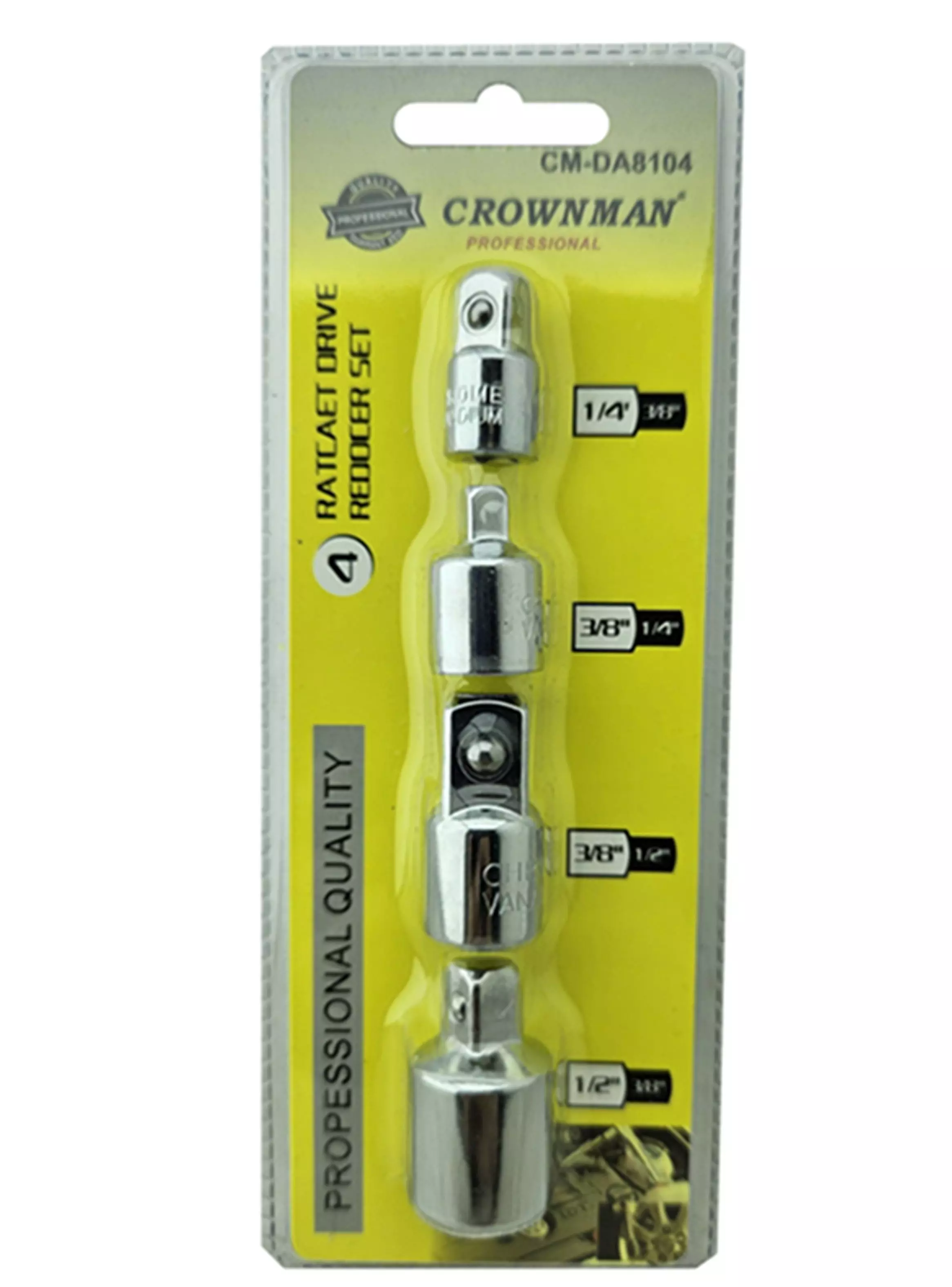 Juego 4 Dados Reductores Adaptador 1/4 - 3/8 - 1/2 Crownman-1