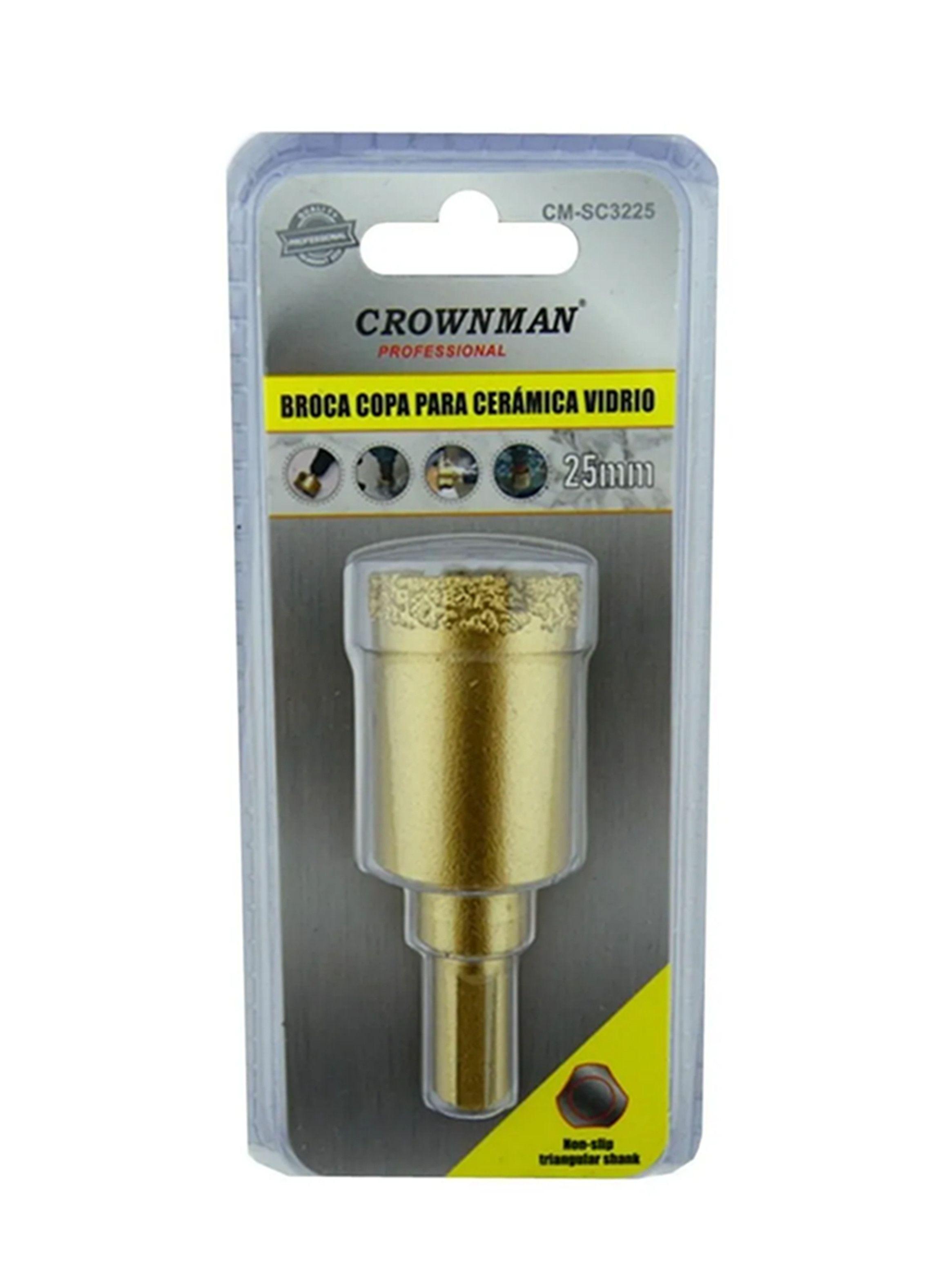 Broca Copa Diamantada Para Vidrio Marmol 25mm Crow-0
