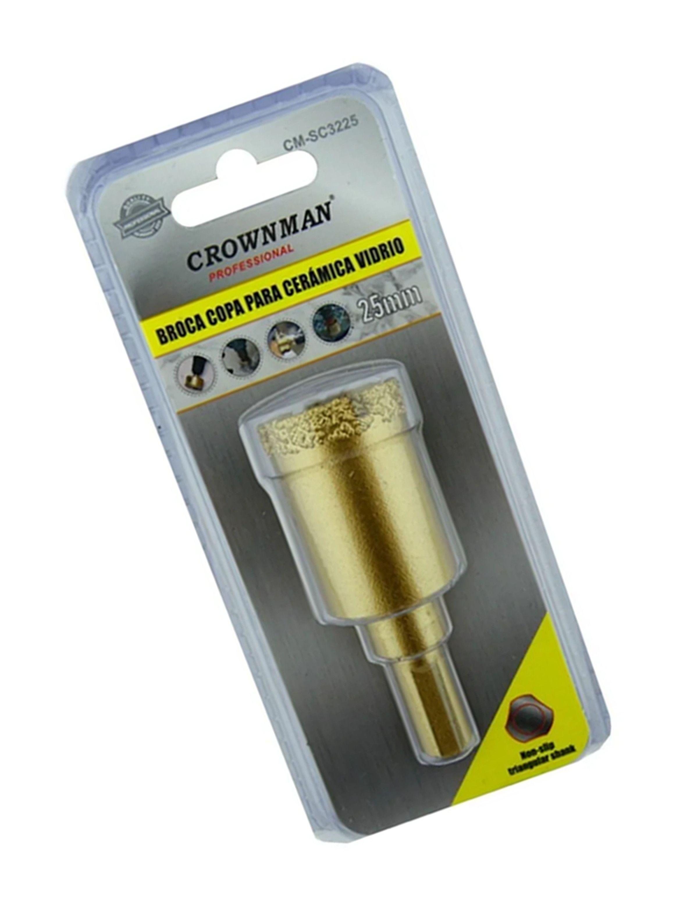 Broca Copa Diamantada Para Vidrio Marmol 25mm Crow-1