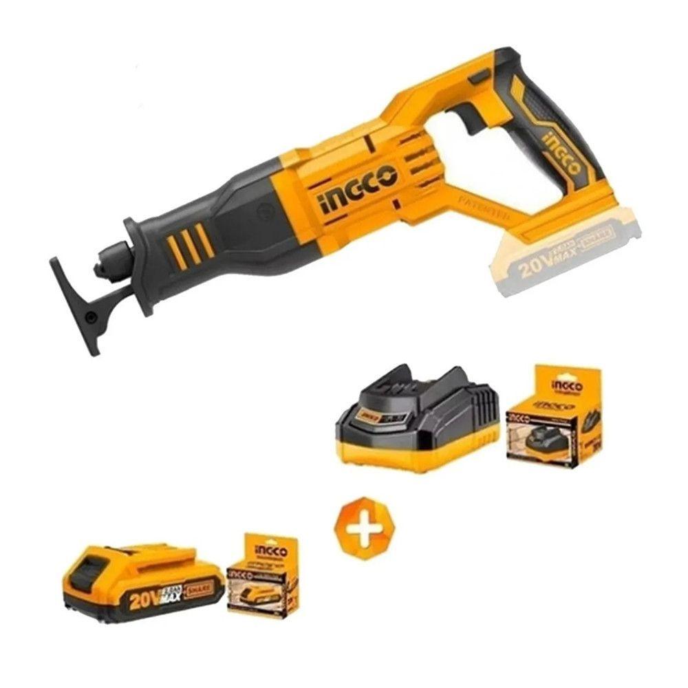 Sierra Sable Inalambrica 20v Bat + Cargador Ingco-1