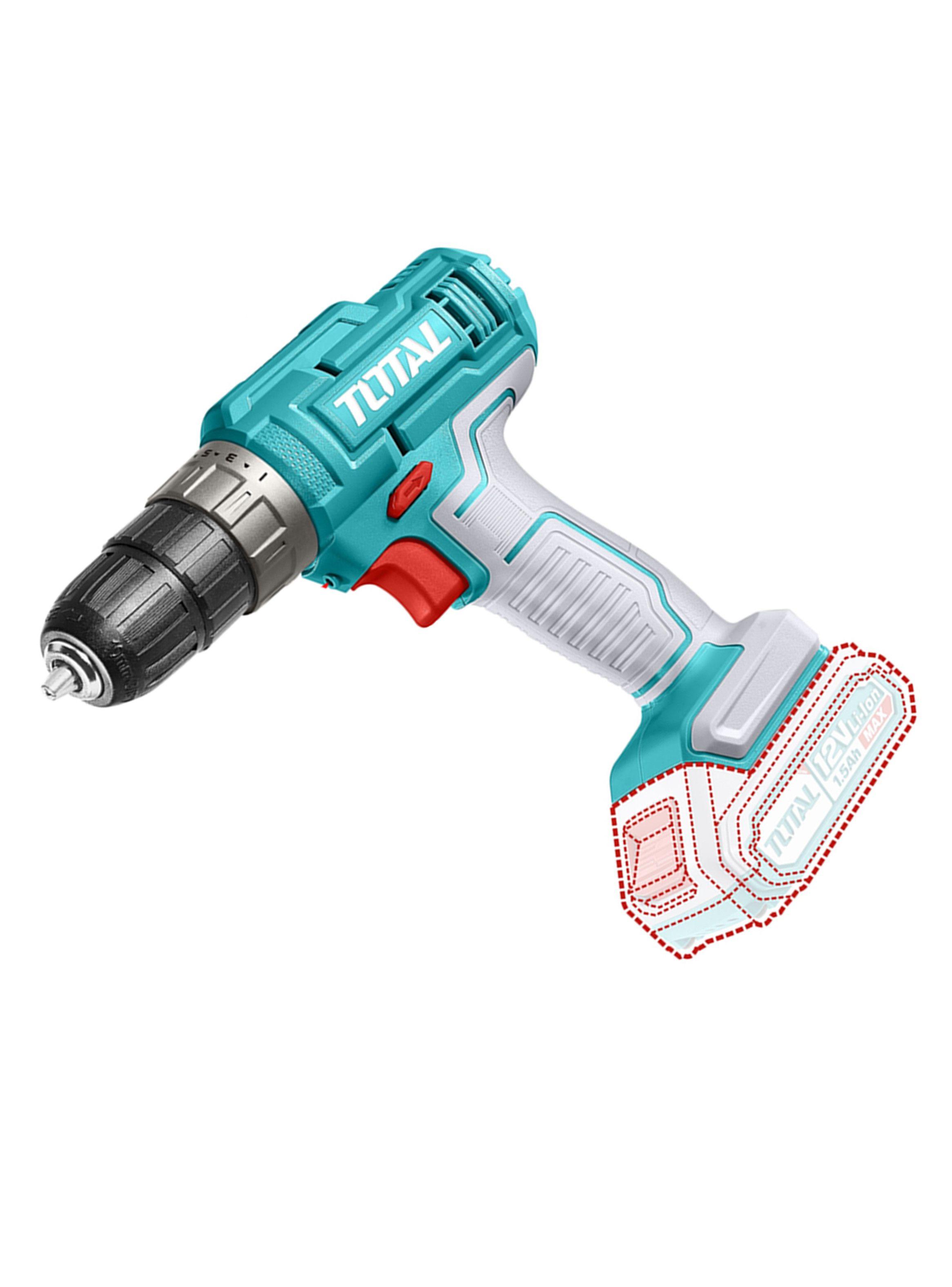 Taladro Atornillador Inalambrico 12v Bat+carg Total Tdli1218-2