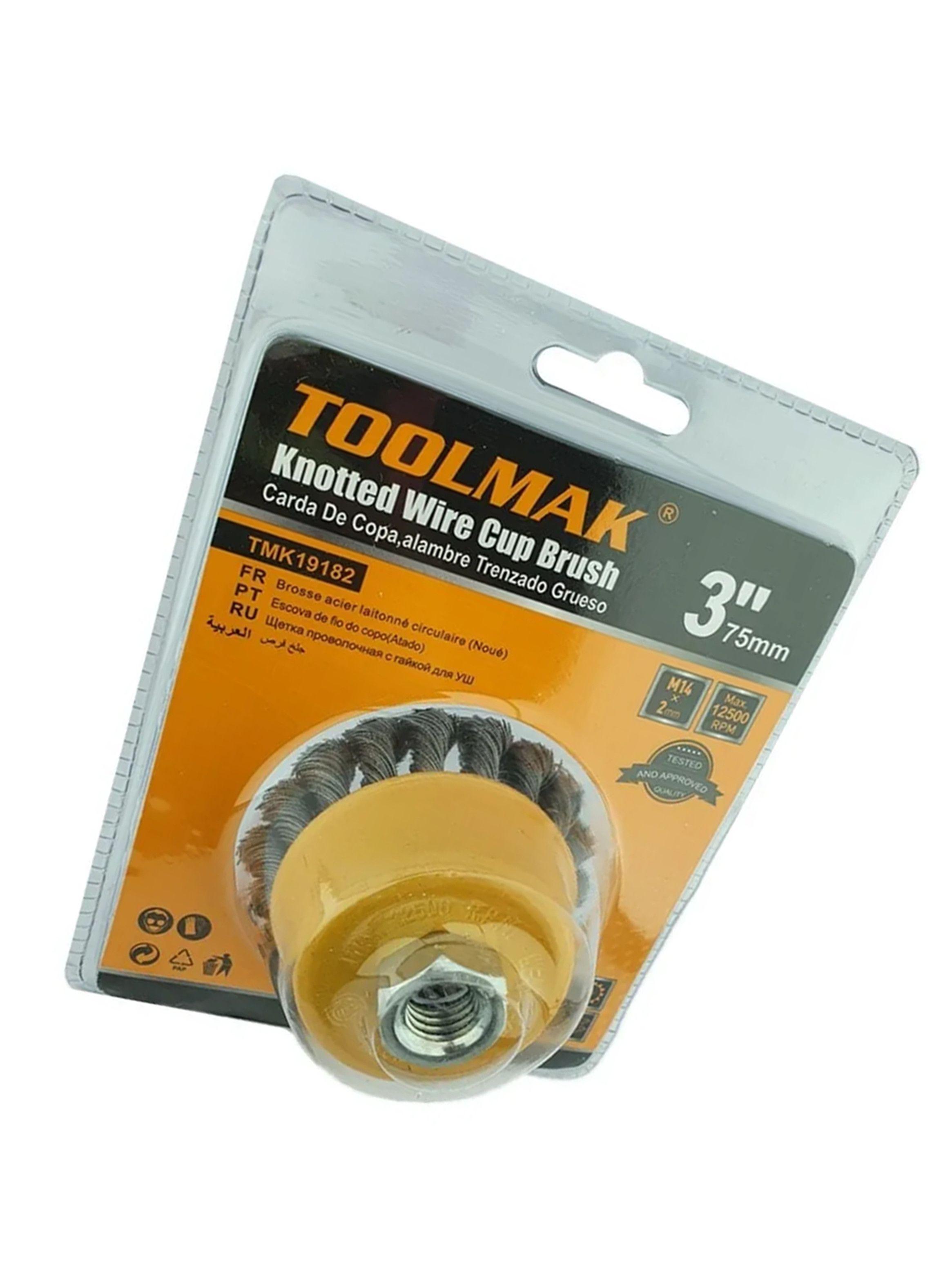 Escobilla Copa Trenzada 75mm Esmeril Tmk19182-2