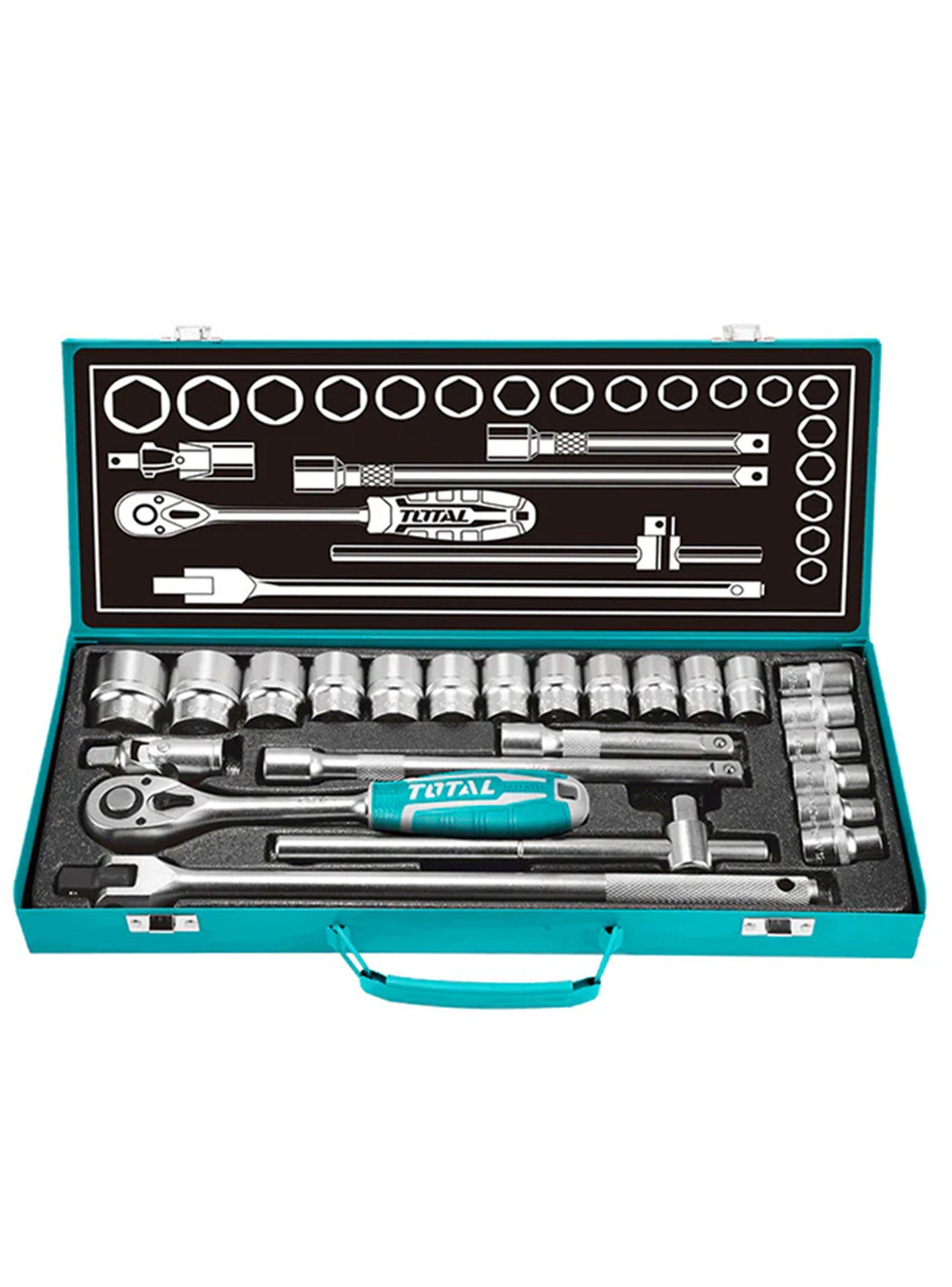 Set Juego Dados Cuadrante 1/2 Pulgada 24 Pcs Total Tht121242-0
