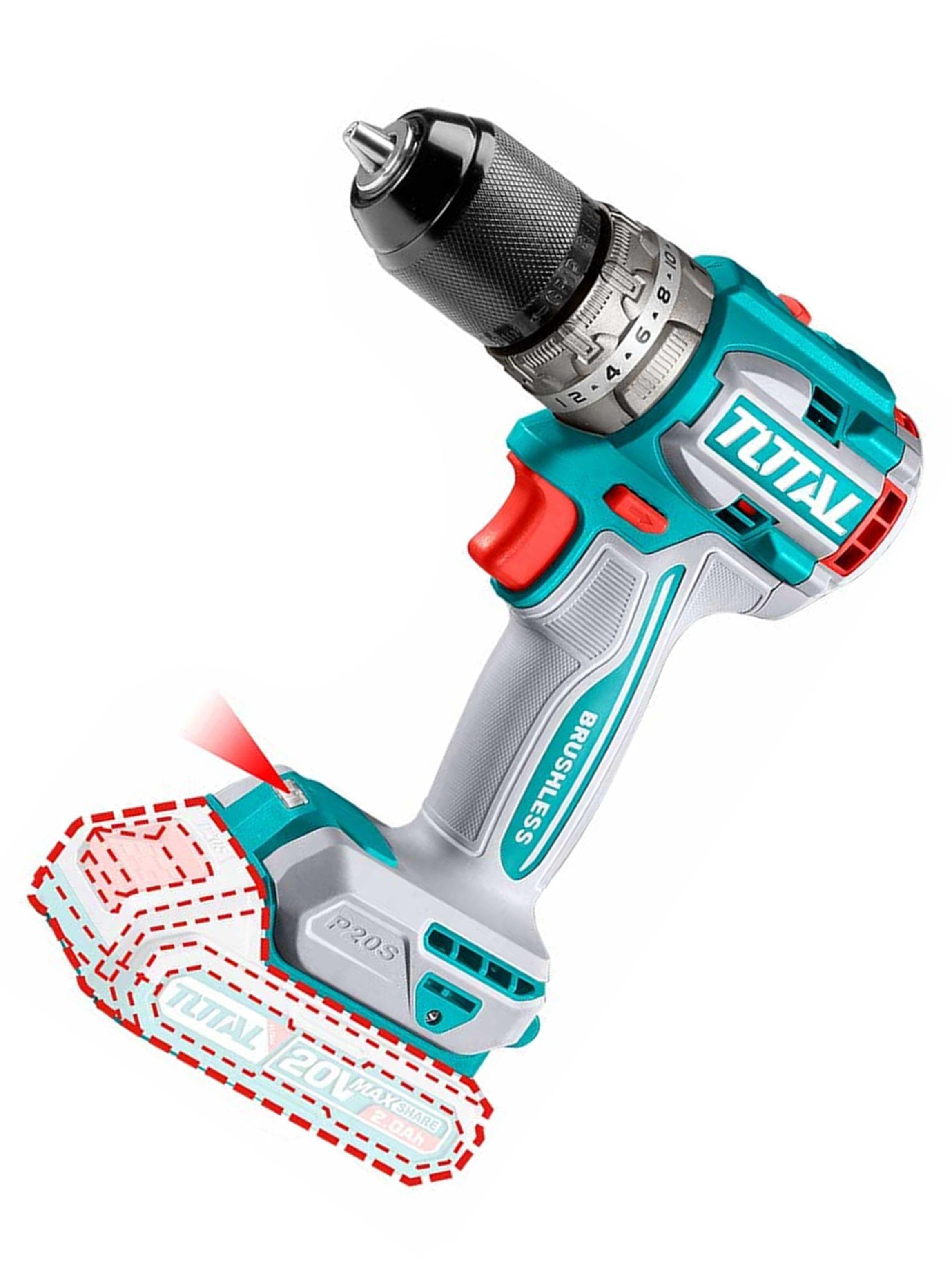 Taladro Atornillador Percutor 20v 13mm 2bat+ Carg Tidli20602-0