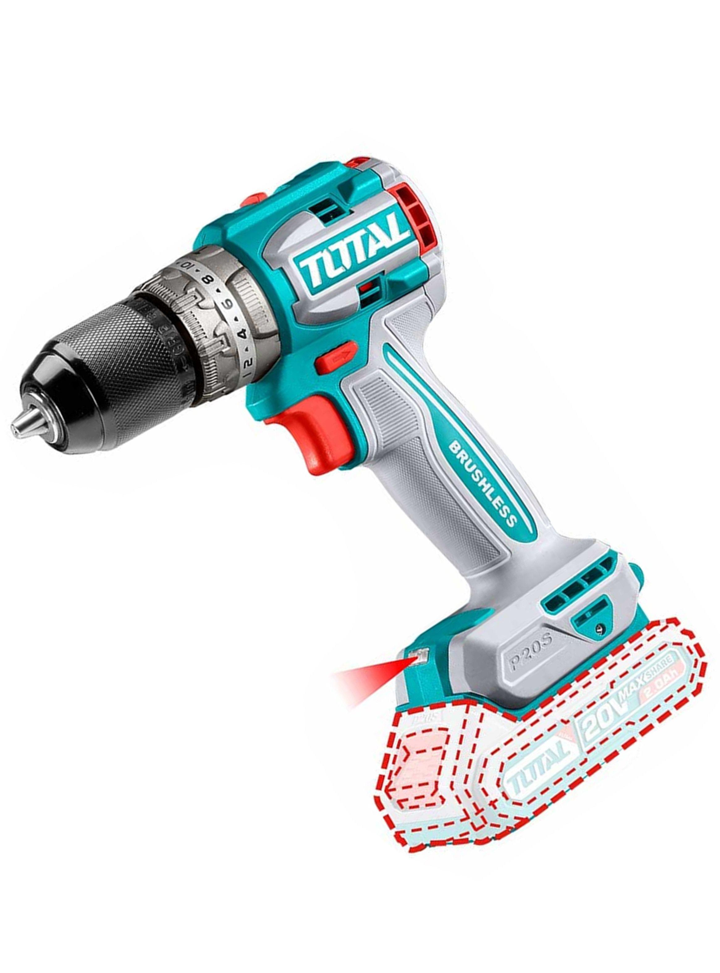 Taladro Atornillador Percutor 20v 13mm 2bat+ Carg Tidli20602-1