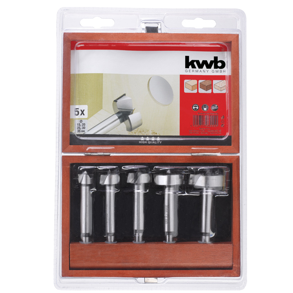 Set Juego De Brocas Forstner Para Madera 5 Piezas Kwb 706000-1