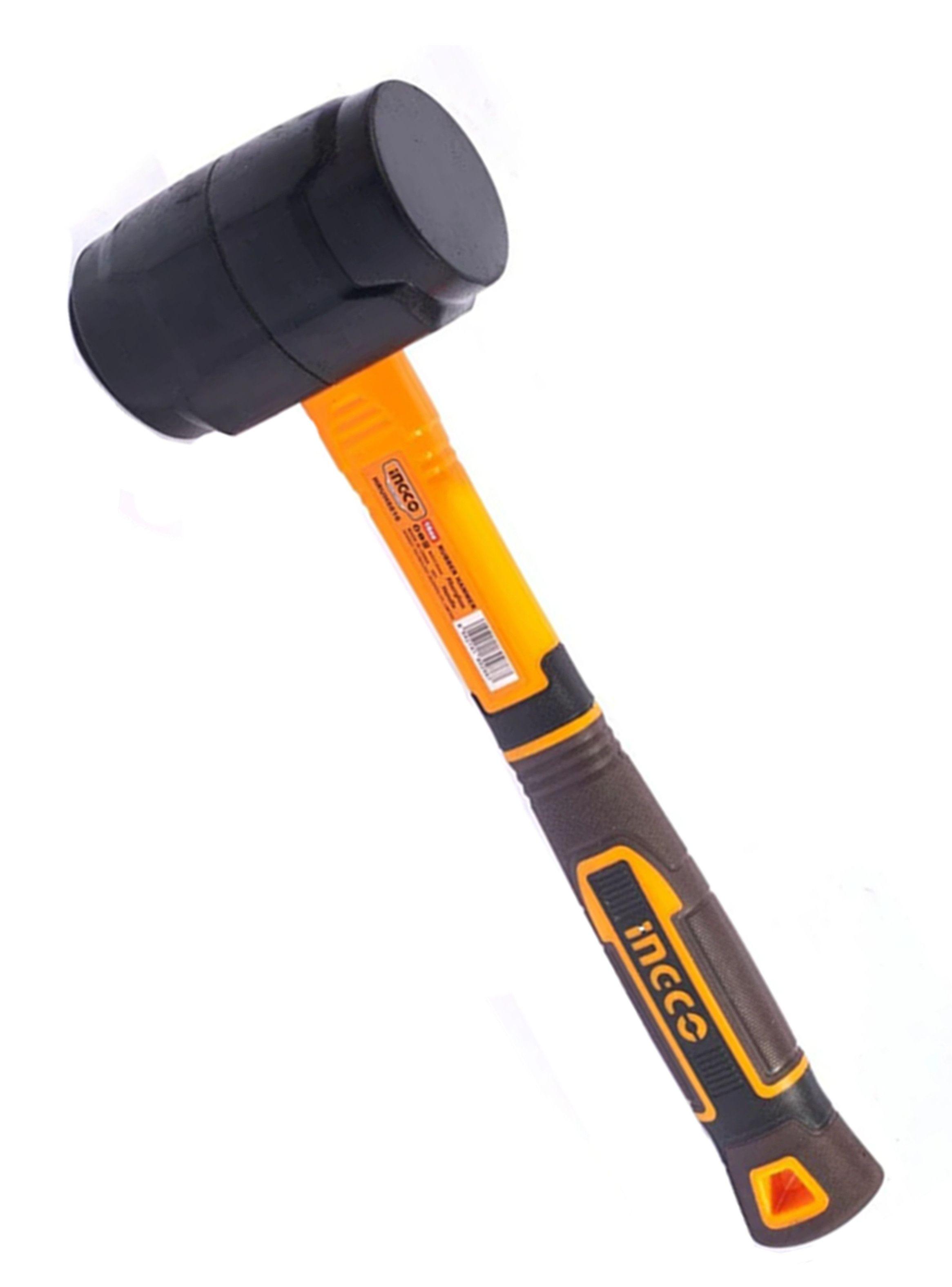 Combo Martillo Mazo De Goma 16oz Ingco Hruh8816-0