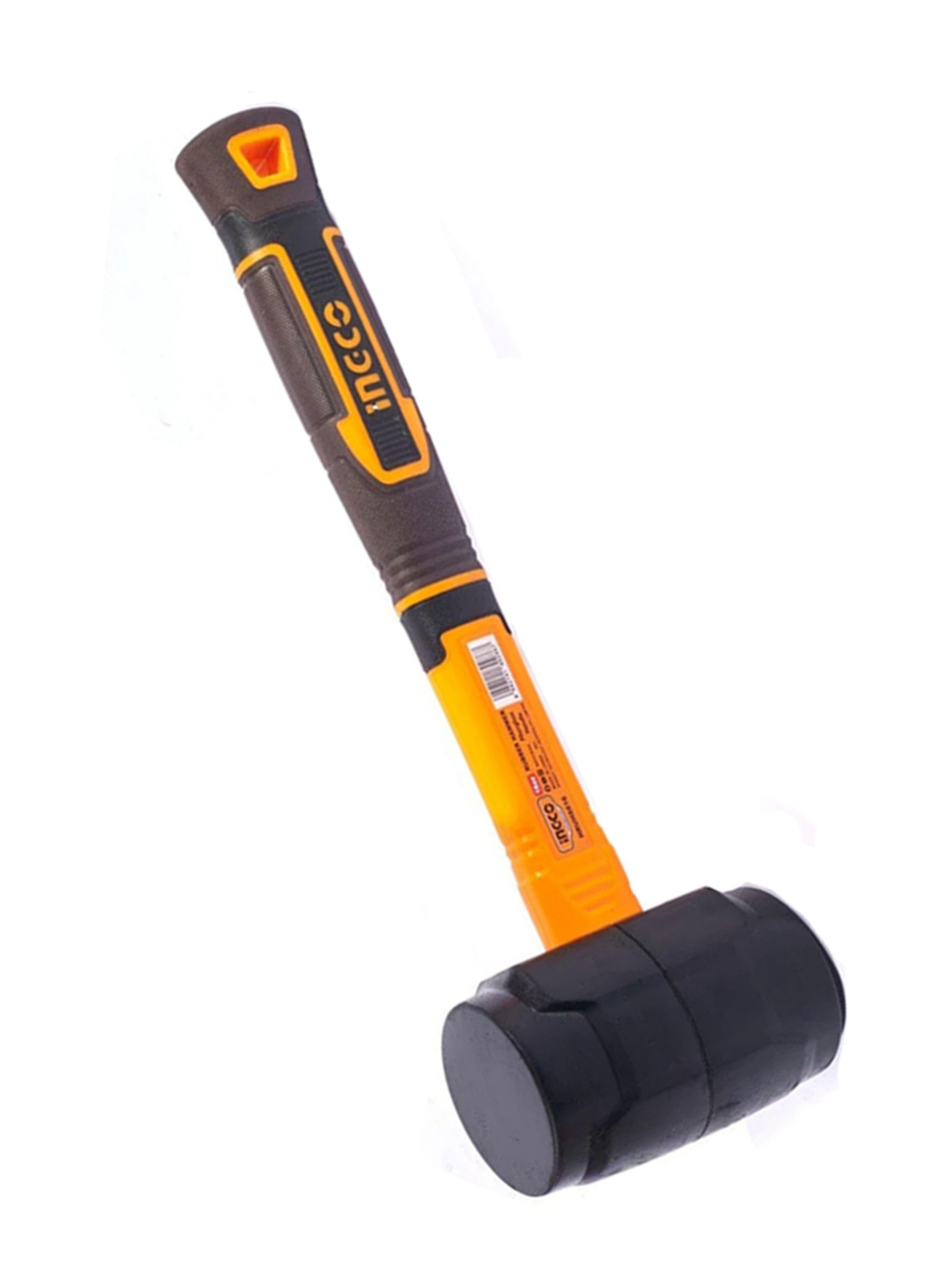 Combo Martillo Mazo De Goma 16oz Ingco Hruh8816-2