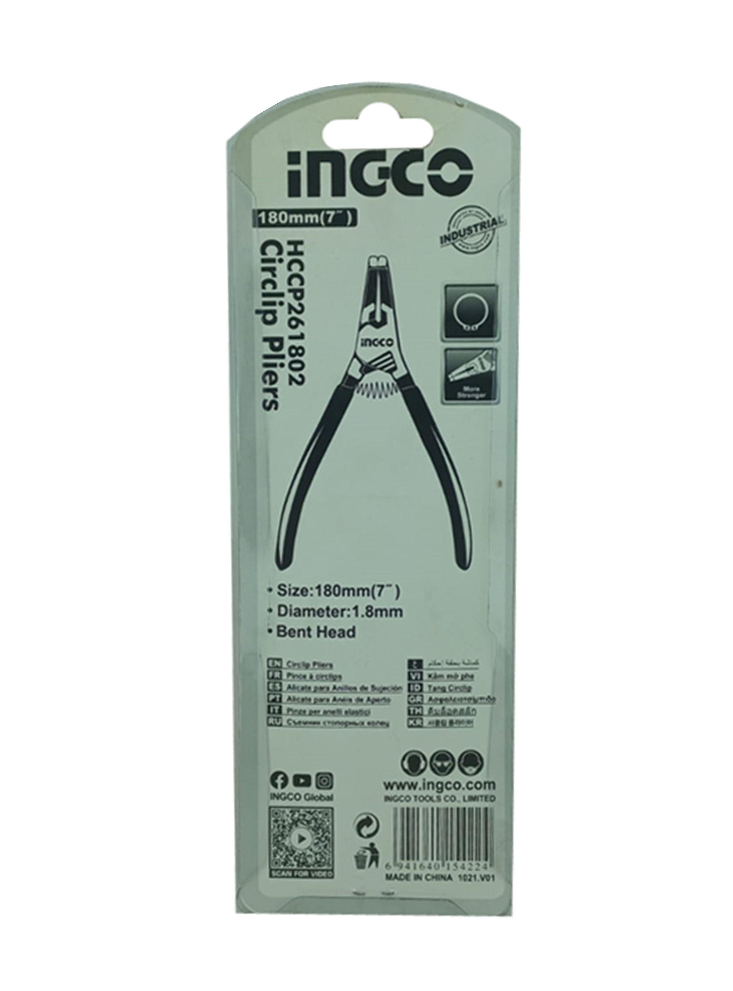 Alicate Sacaseguro Curvo 7 Pulg Ingco Hccp261802-2