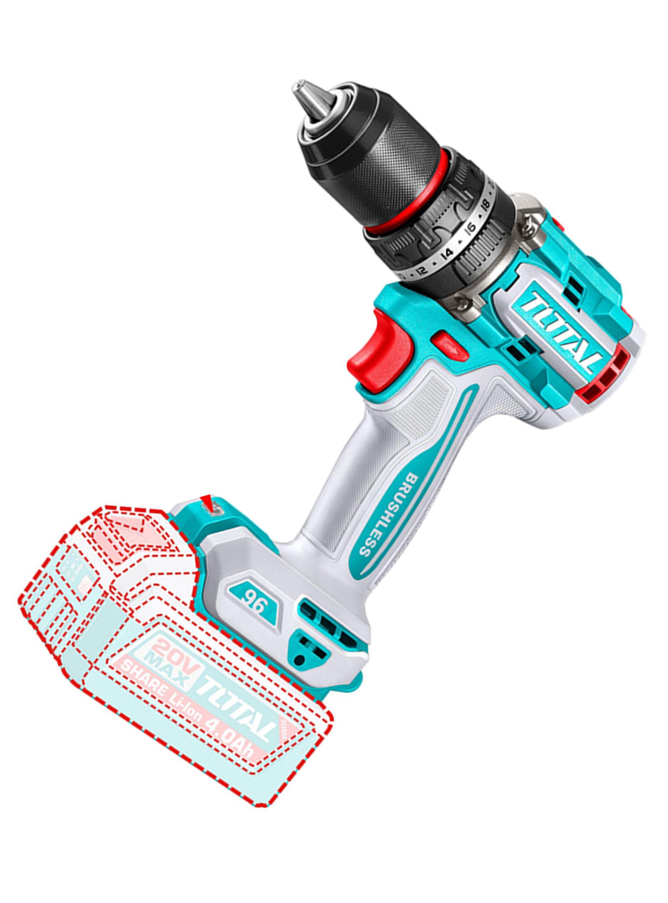 Taladro Atornillador Percutor 20v Total Tidli209681-1