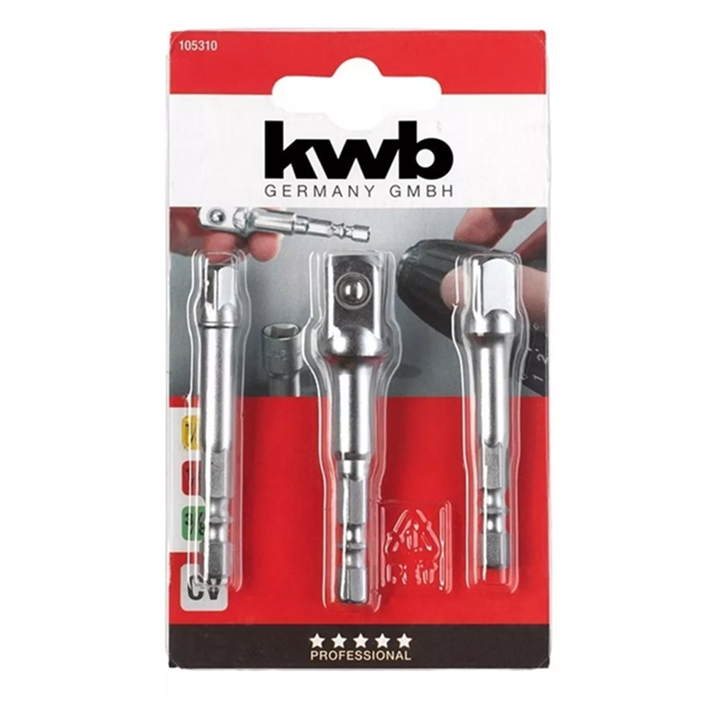 Juego 3 Adaptadores Dados Cuadrante 1/2 3/8 1/4 Kwb 105310-1