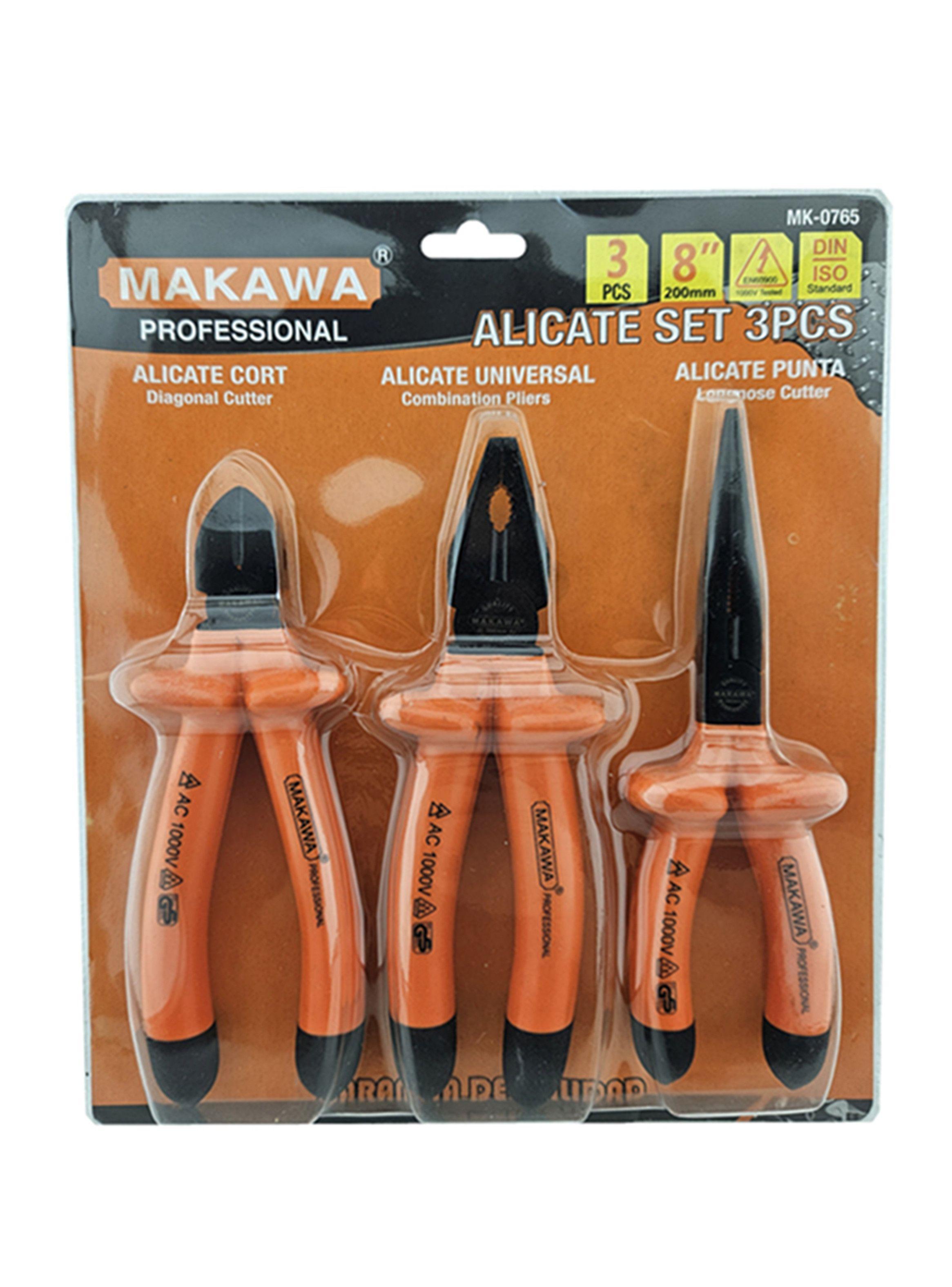 Kit Set Juego De Alicates Aislados 3 Piezas Makawa Mk0765-0