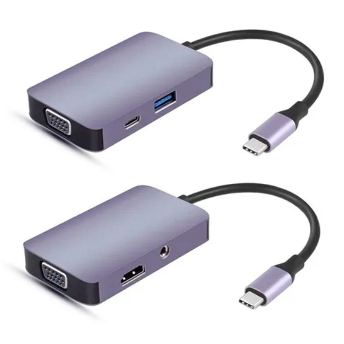 Hub Usb Tipo C, 5 En 1, Para Macbook / Windows 7/8/10-0