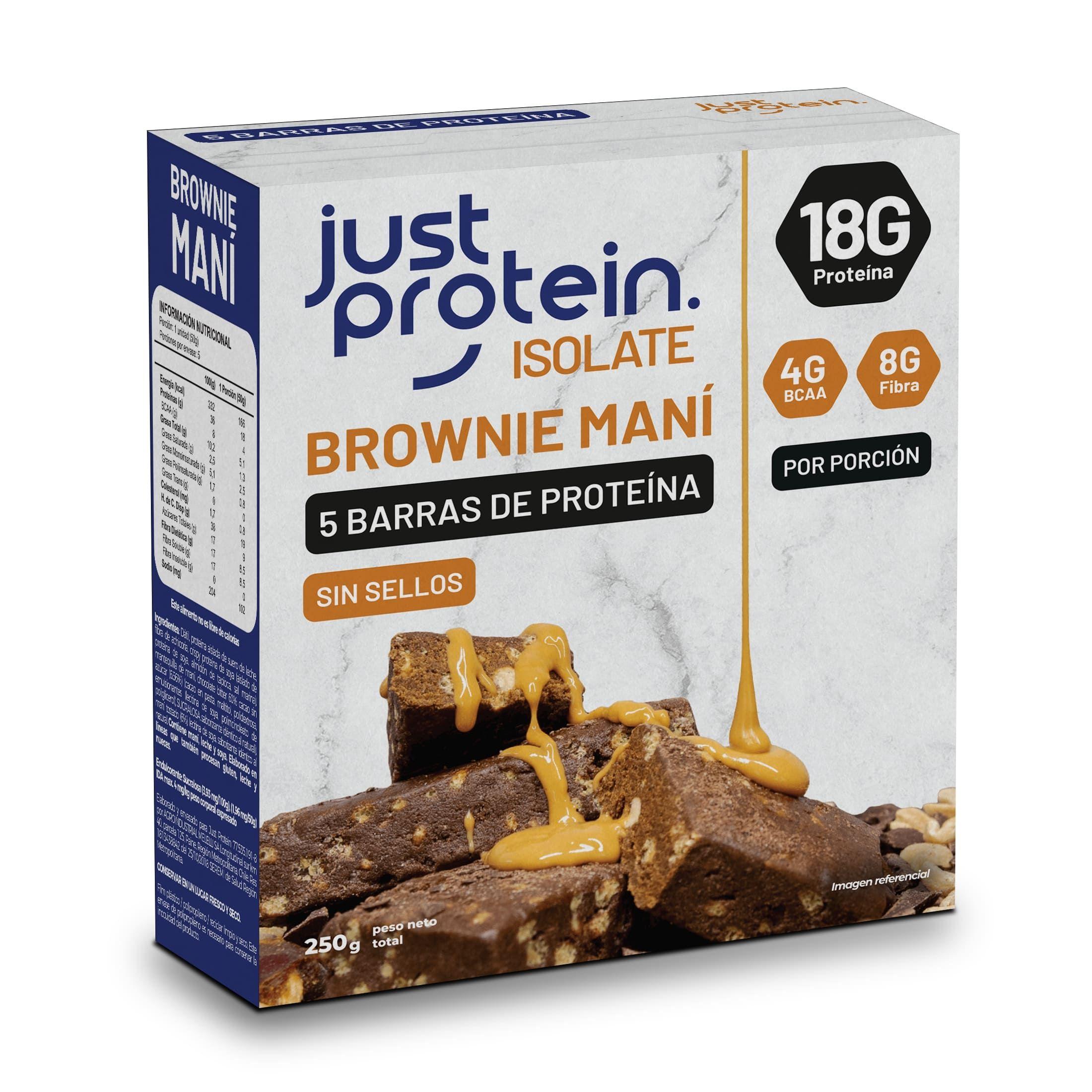 Barra proteína aislada Brownie Maní 5un-0