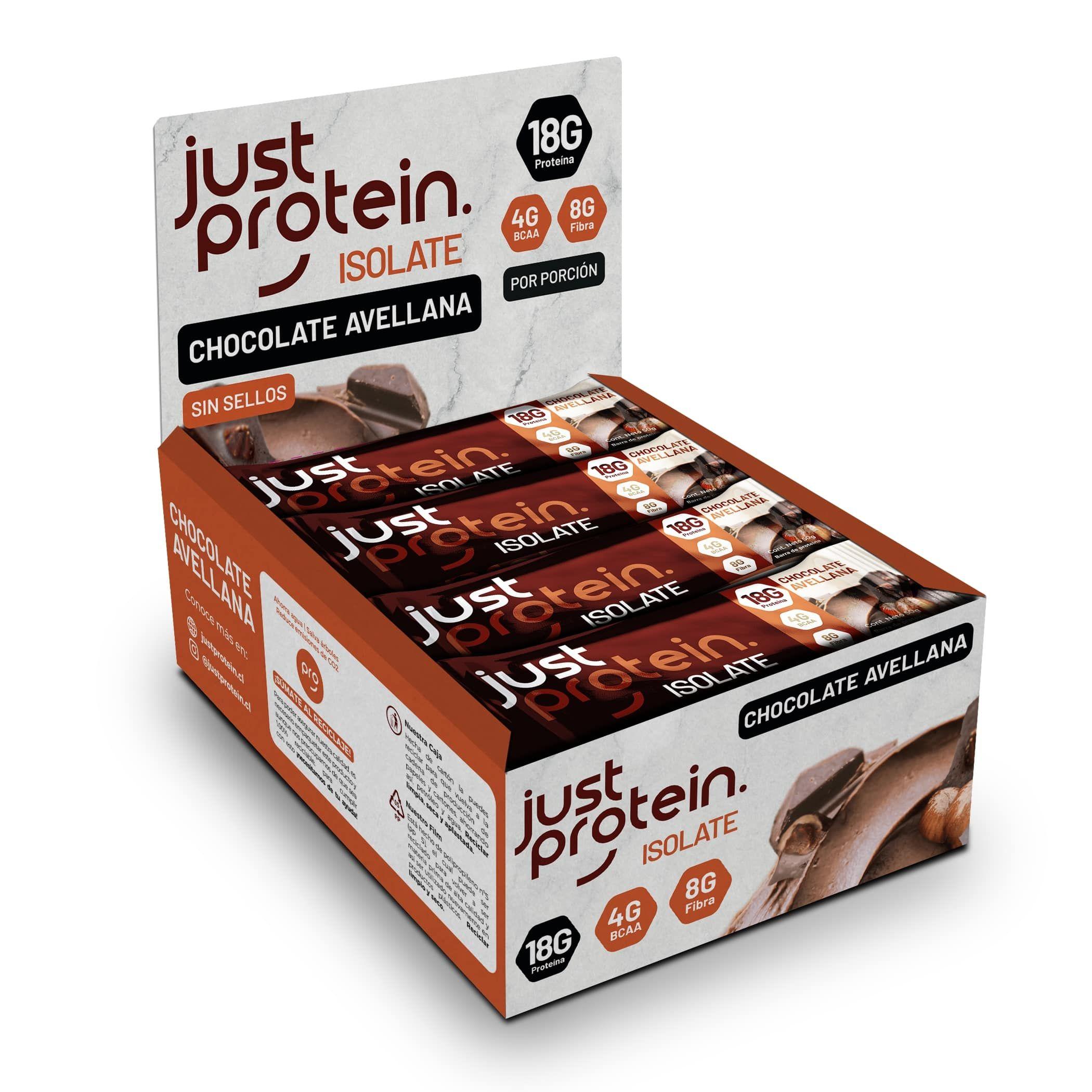 Barra proteína aislada Chocolate Avellana 12un-0