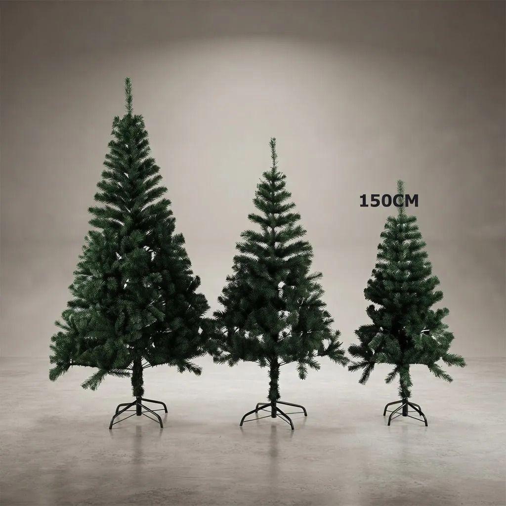 Arbol De Navidad Artificial Verde 150 Cm Con Base Verde-2