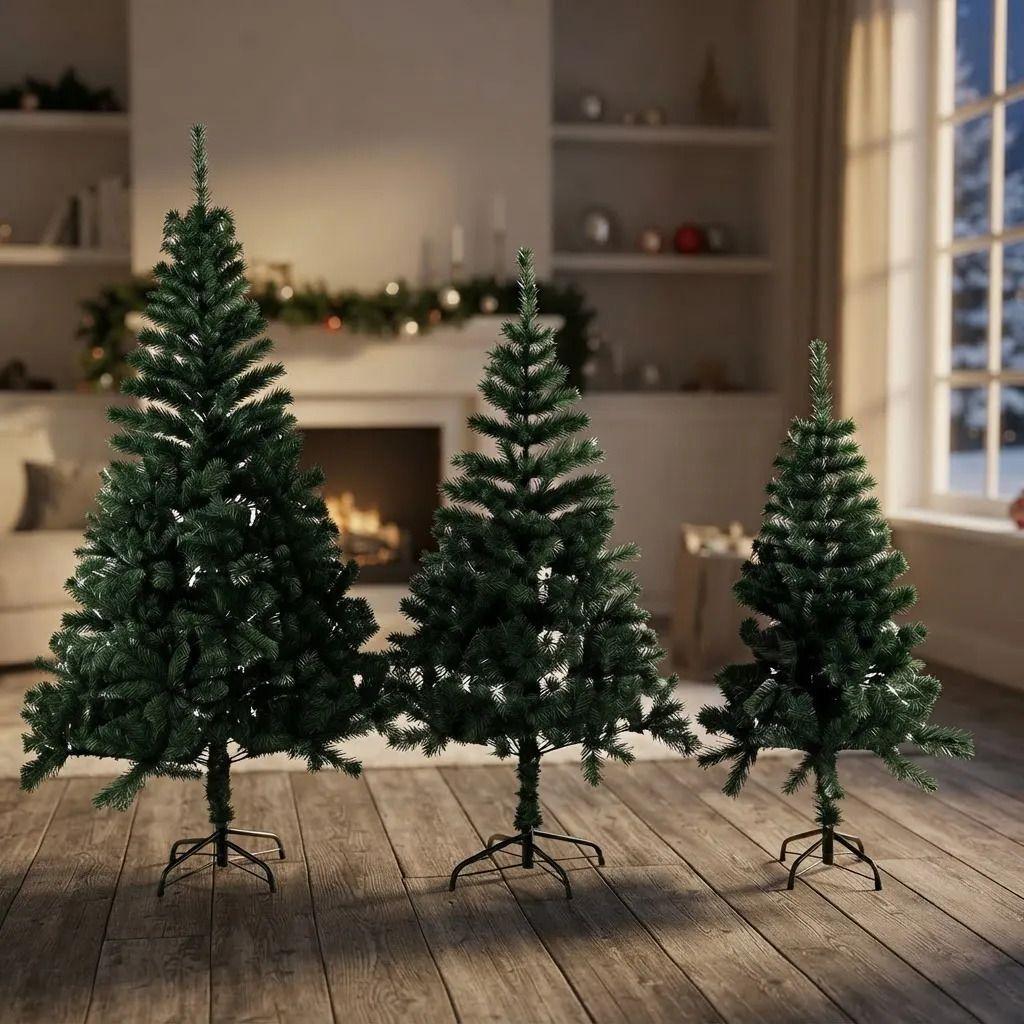 Arbol De Navidad Artificial Verde 150 Cm Con Base Verde-3