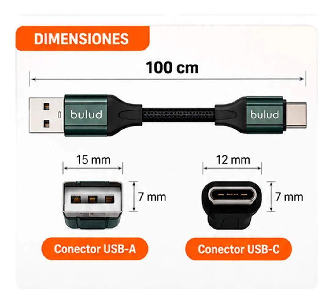 Cable Usb Tipo C A Tipo A 1 M Carga Rapida 60w Pack 2-4
