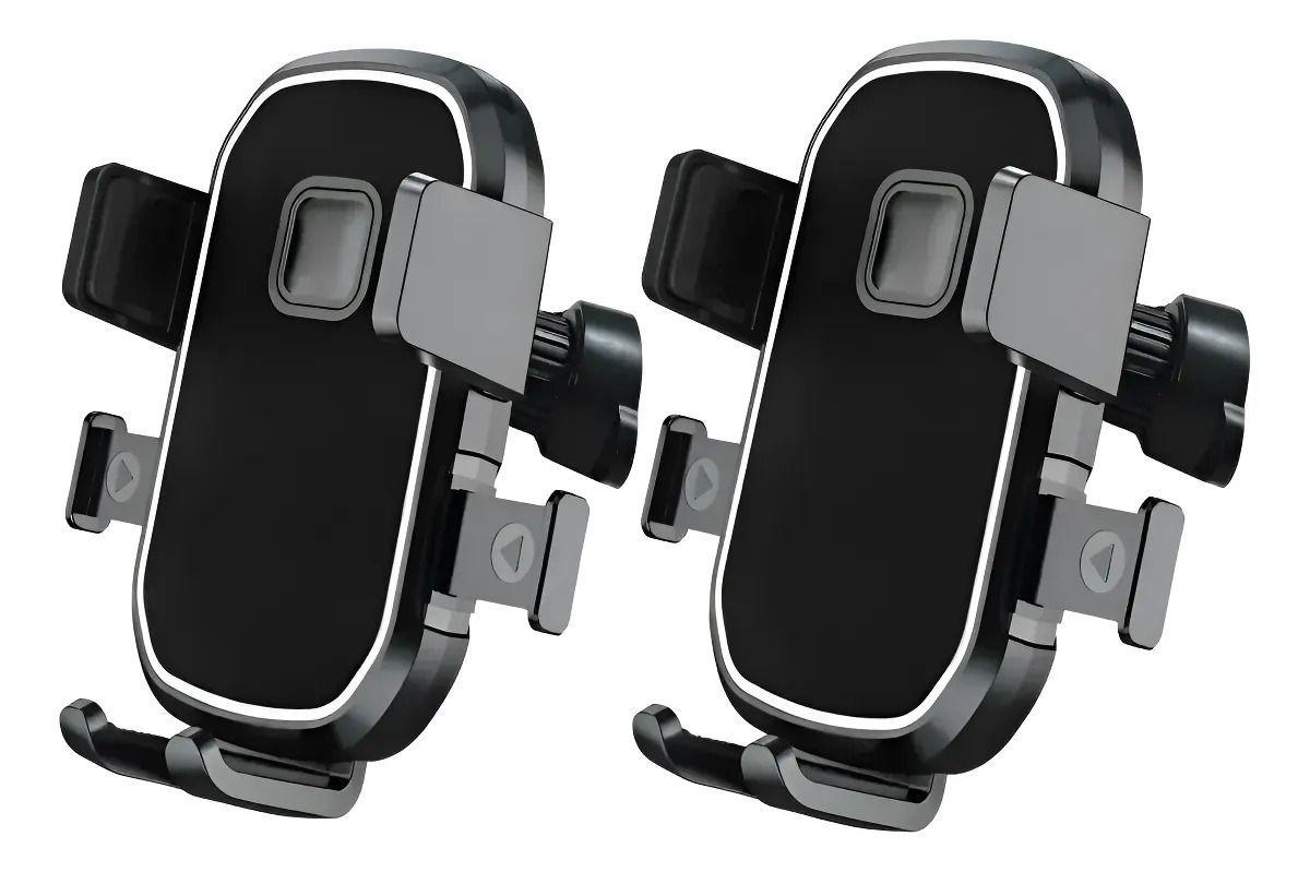 Soporte Celular Para Auto Rejilla Negro Ajustable Pack 2-0