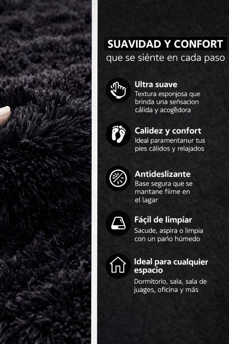 Alfombra Rectangular Peluda 150x200 cm Pelo Largo Super Suave-5