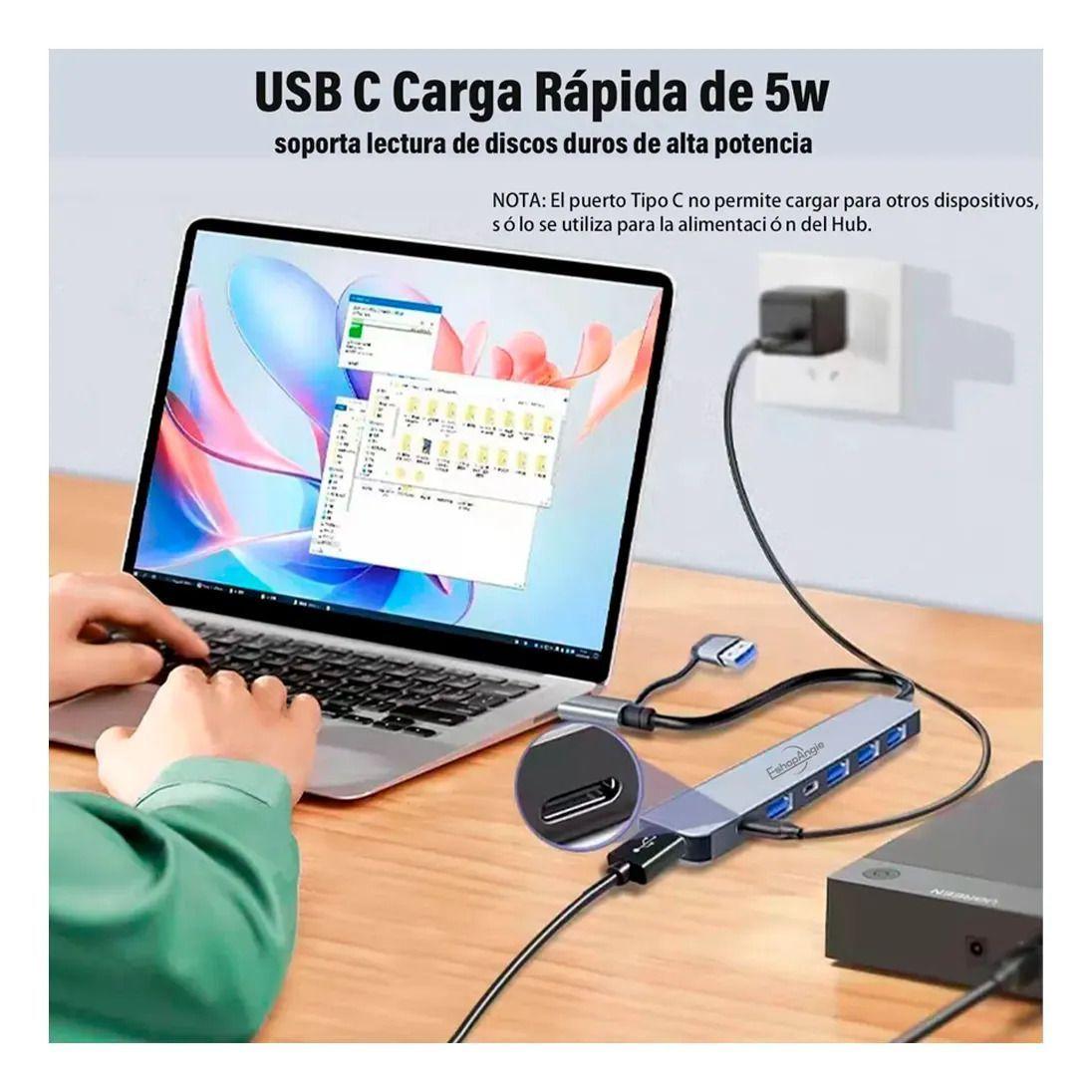 Hub Adaptador Usb Tipo C 7 En 2 Para Mac Macbook Windows Pc-4