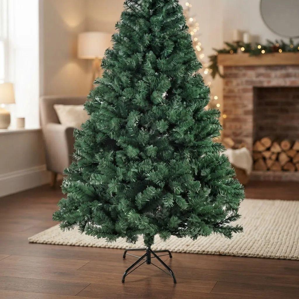 Arbol De Navidad Frondoso Artificial 150 Cm Verde Con Base Verde-1