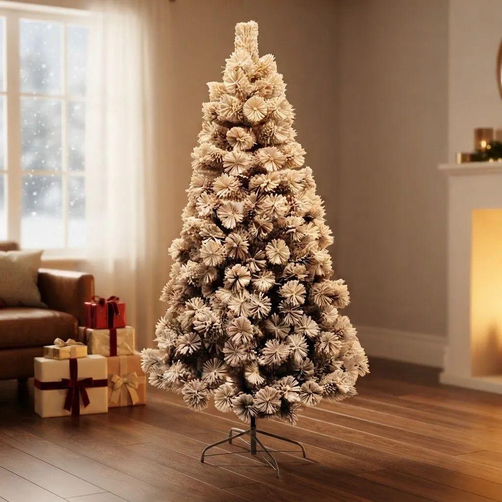 Arbol De Navidad Nevado 240 Cm Frondoso Tupido Premium Blanco-1