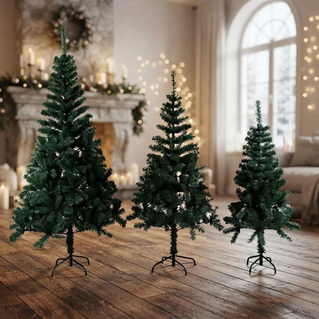 Arbol De Navidad Artificial 180 Cm Verde Oscuro Con Base Verde-1